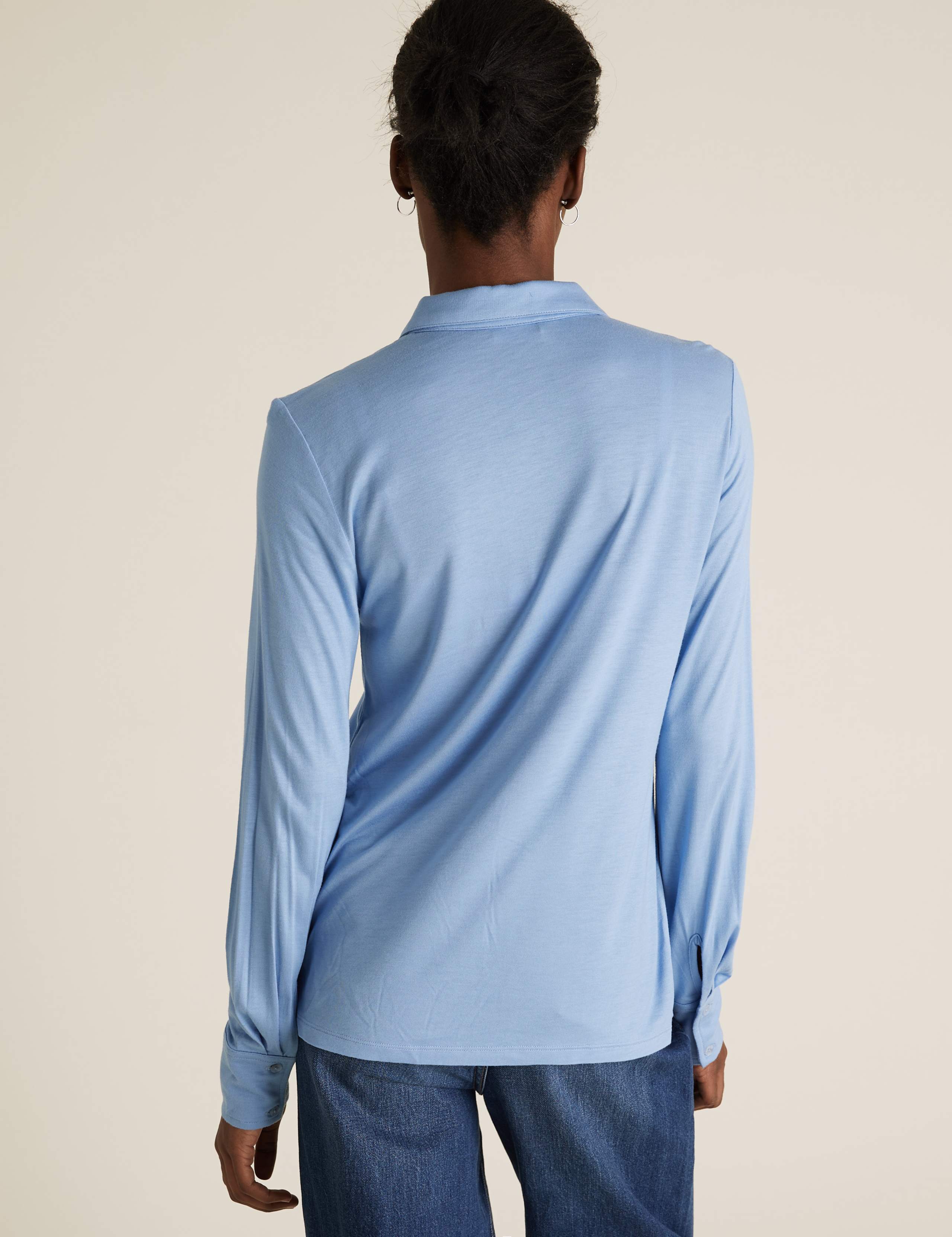 Jersey Collared Regular Fit Long Sleeve Shirt 4 of 4
