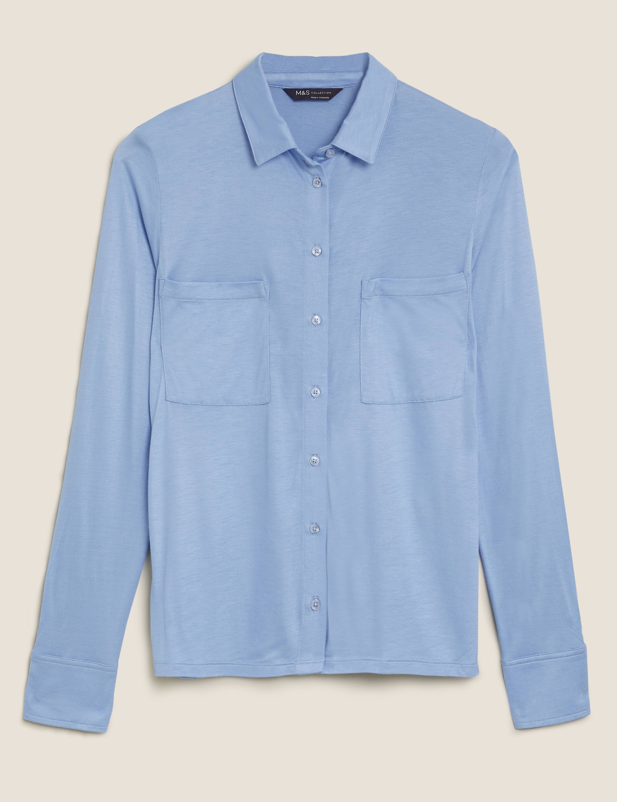 Jersey Collared Regular Fit Long Sleeve Shirt 2 of 4
