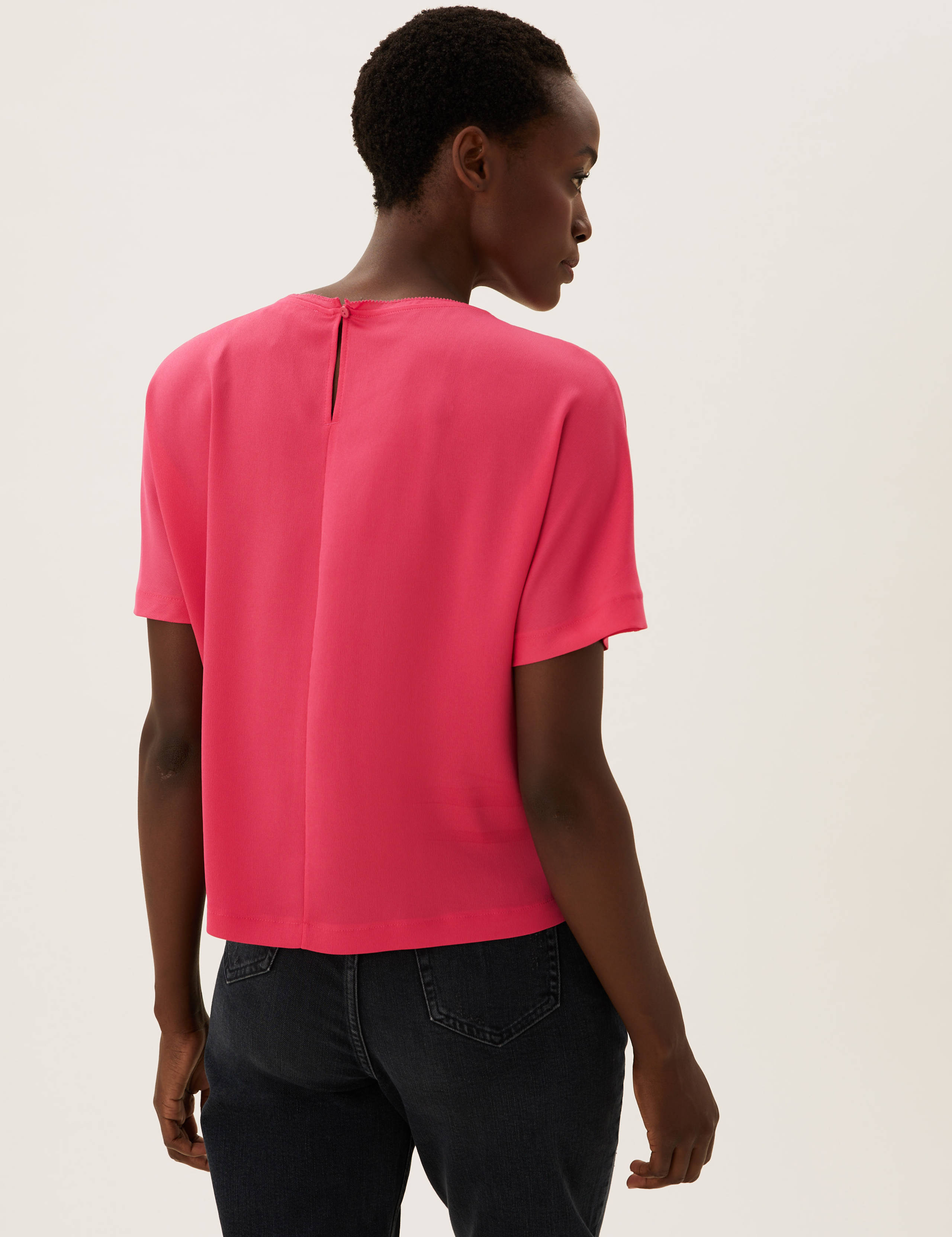 Satin Crew Neck Regular Fit Top 5 of 5