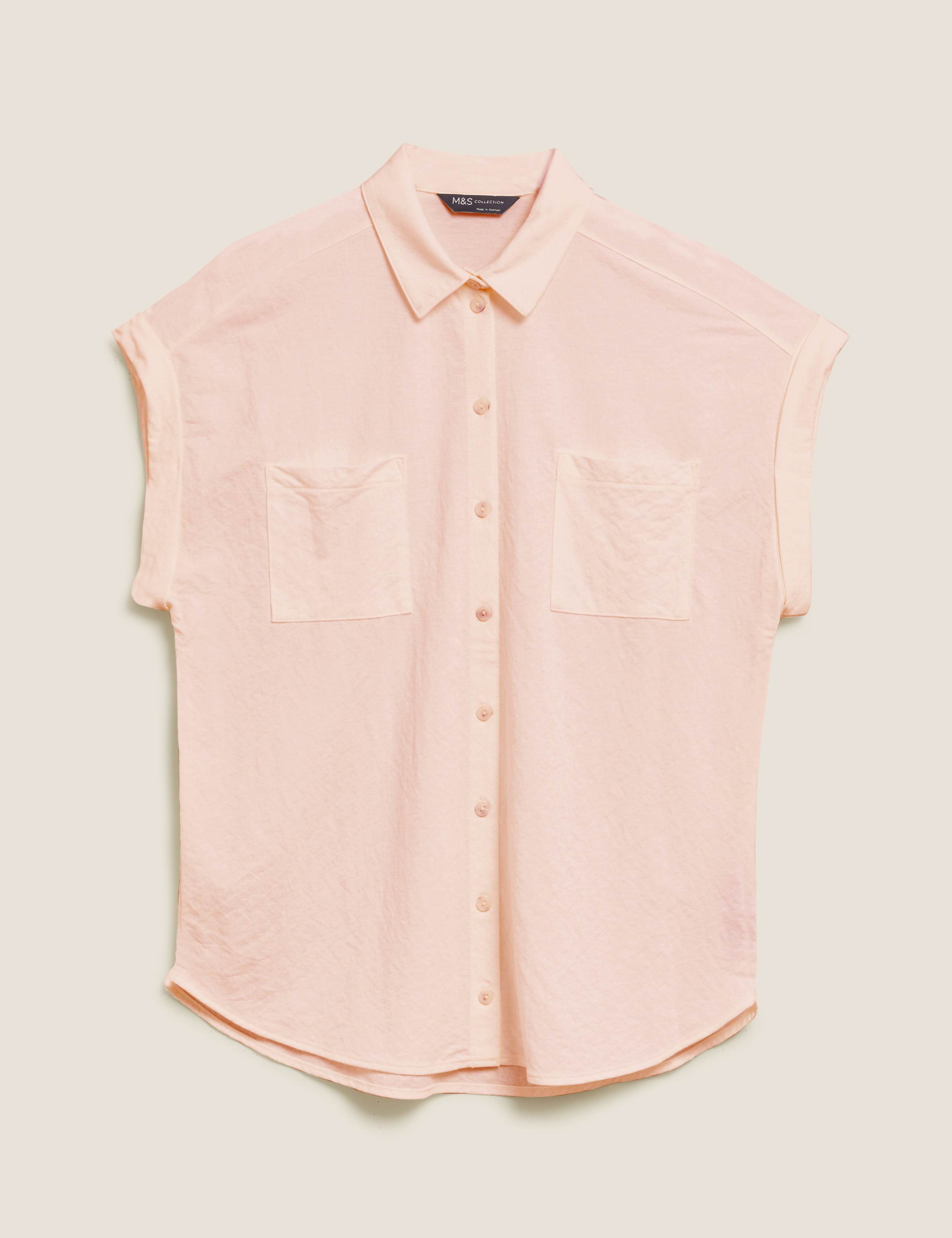 Jersey Collared Relaxed Short Sleeve Shirt 2 of 5