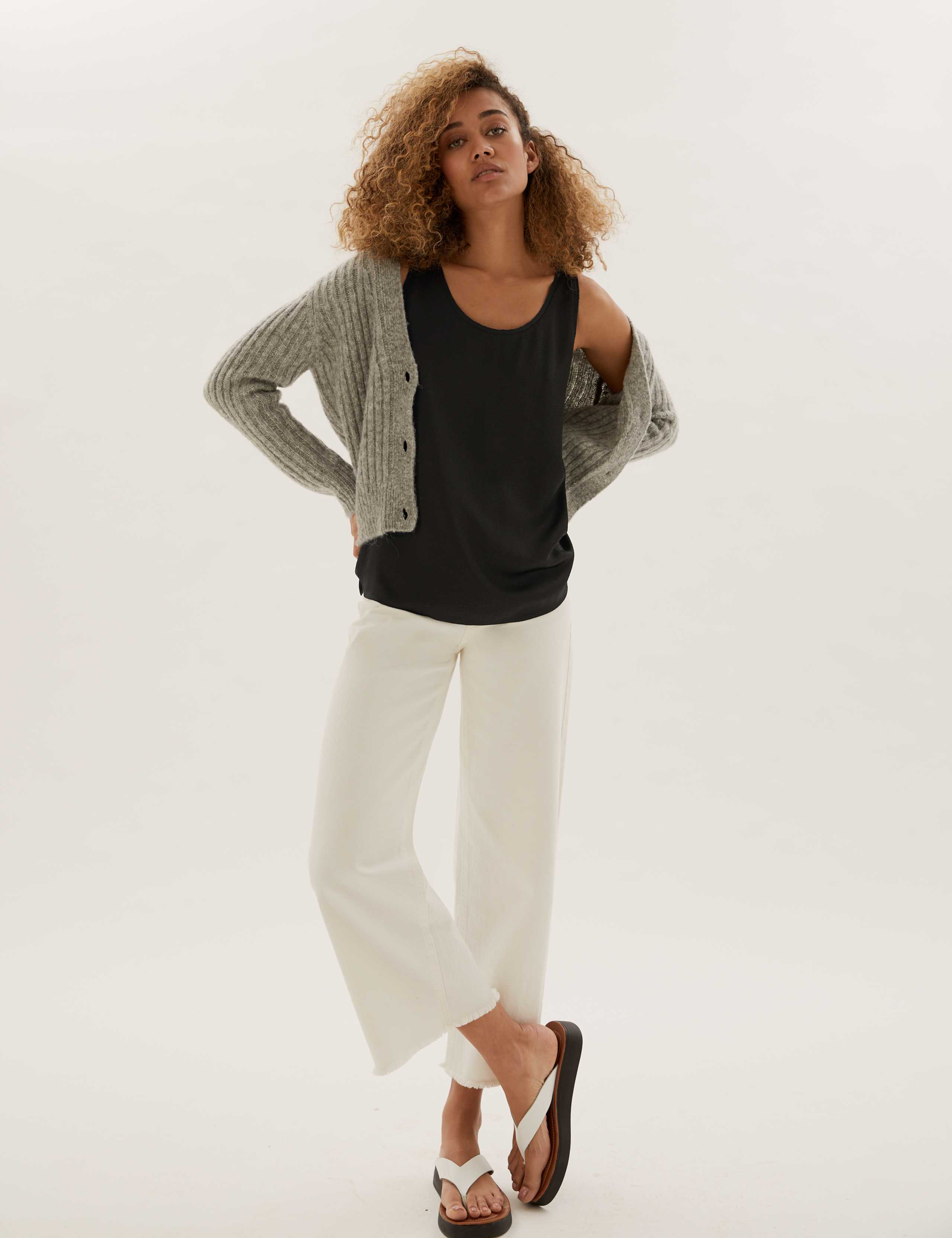 Jersey Crew Neck Relaxed Sleeveless Top 1 of 6