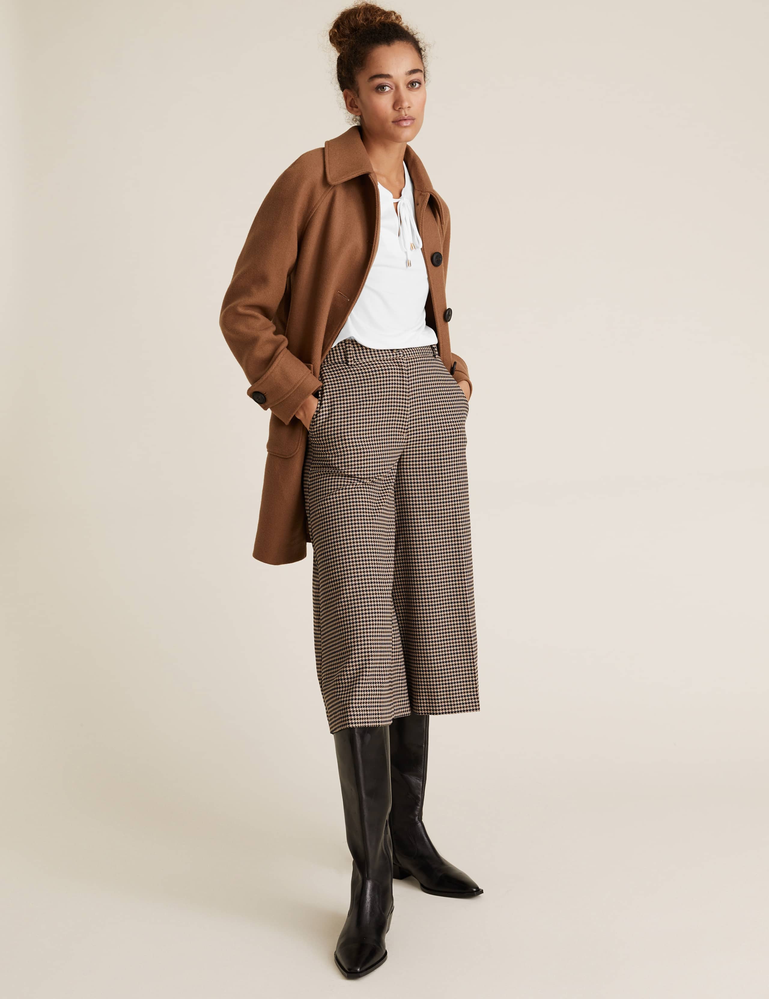 Jersey Tie Neck Relaxed Long Sleeve Top 3 of 6