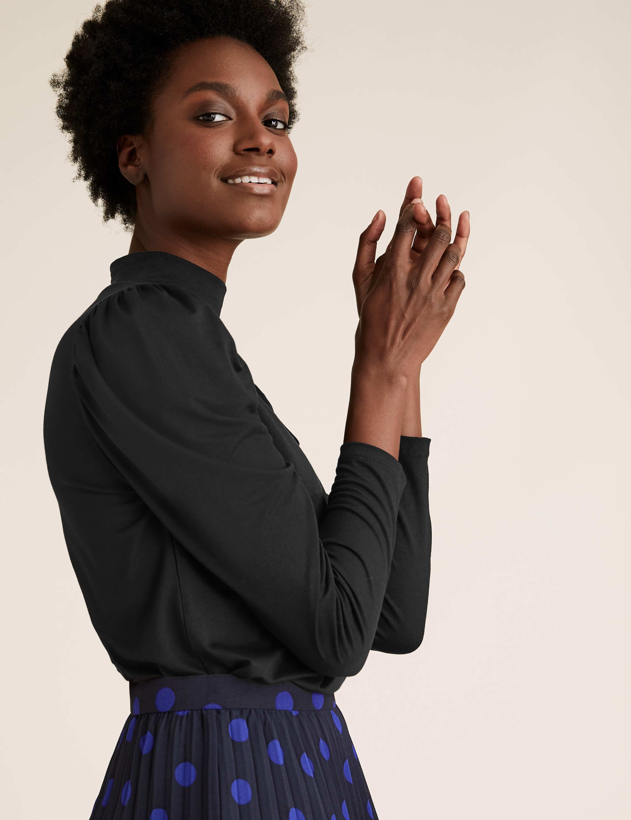 Funnel Neck Fitted Long Sleeve Top 3 of 5