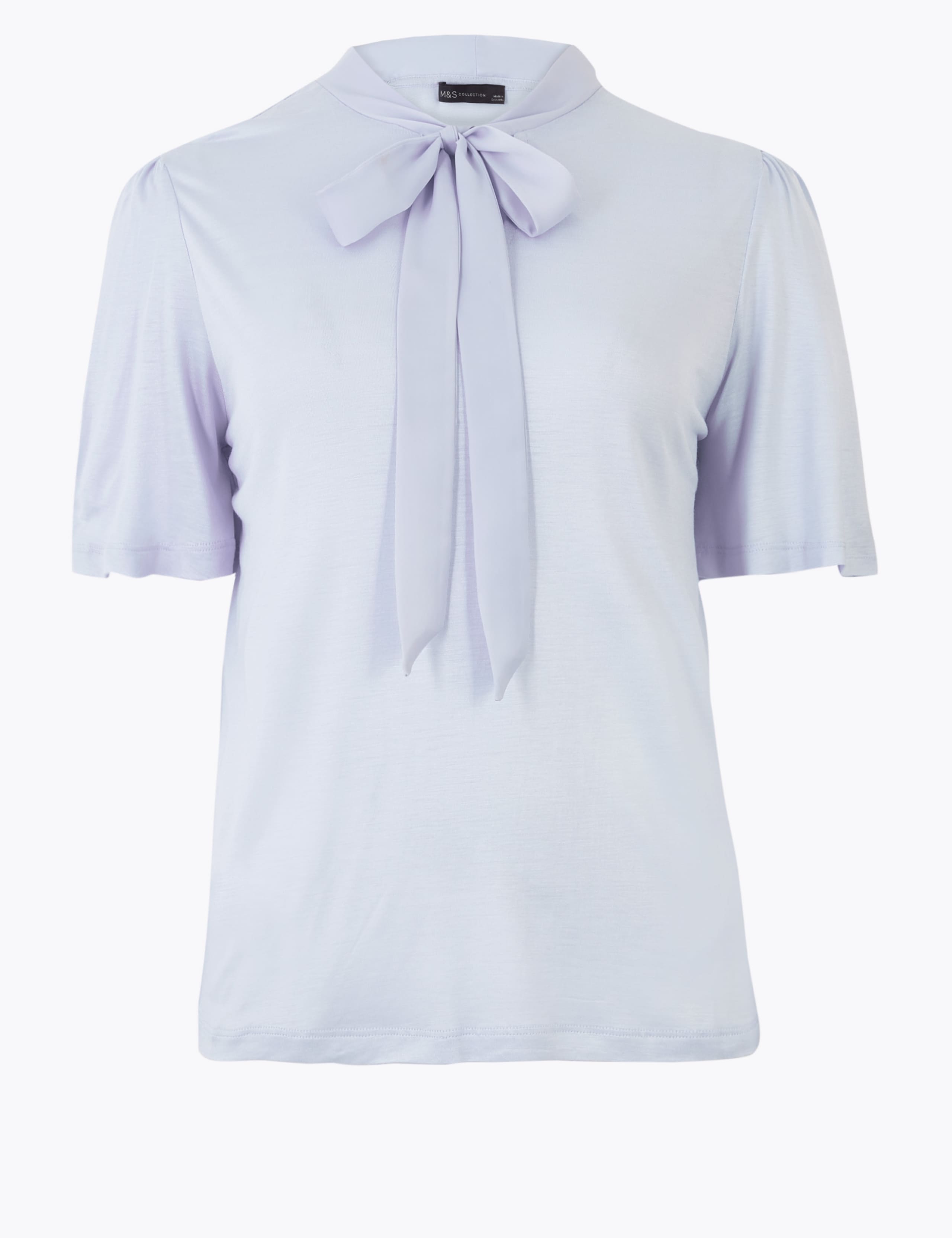 Tie Neck Short Sleeve Blouse 2 of 4