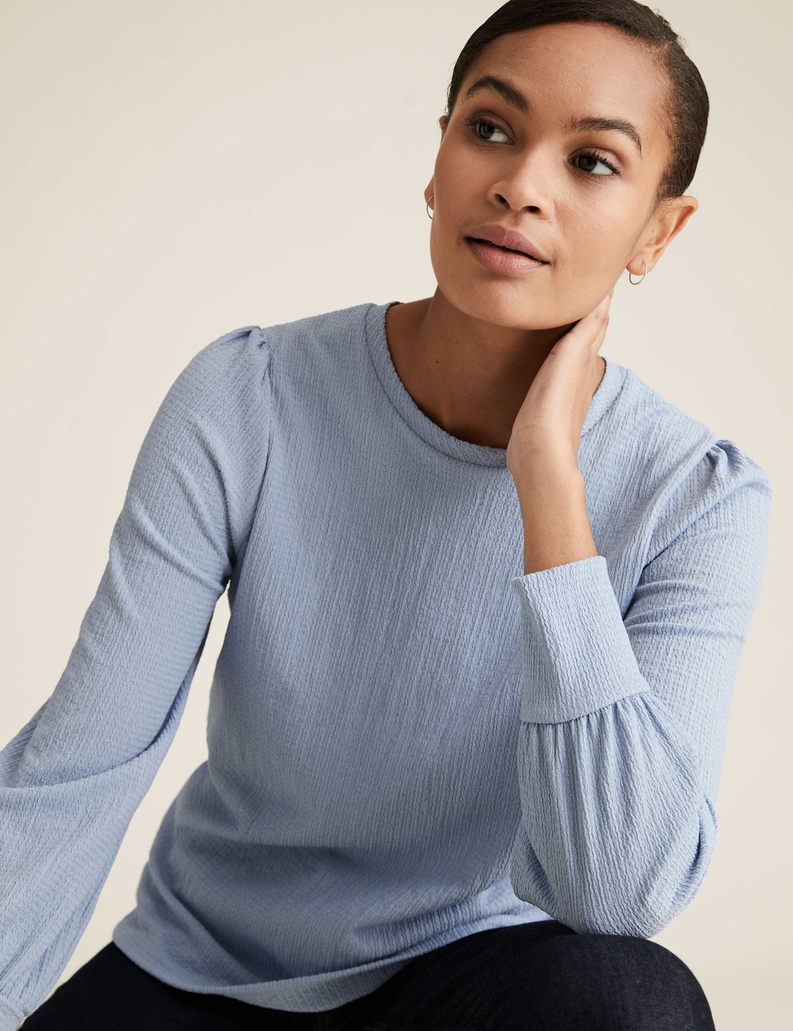 Textured Regular Fit Long Sleeve Top 1 of 4