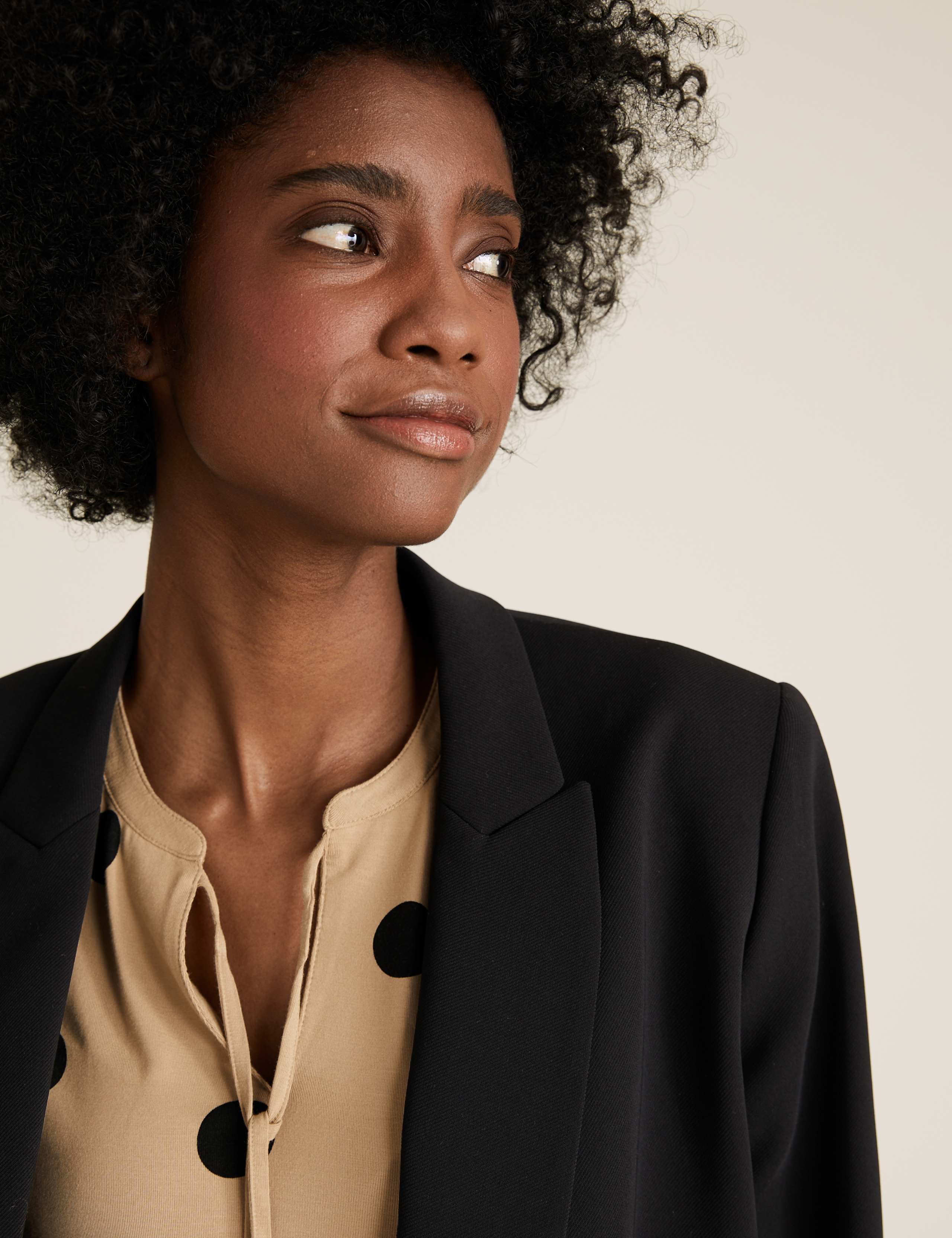 Jersey Polka Dot Tie Neck Relaxed Top 5 of 5