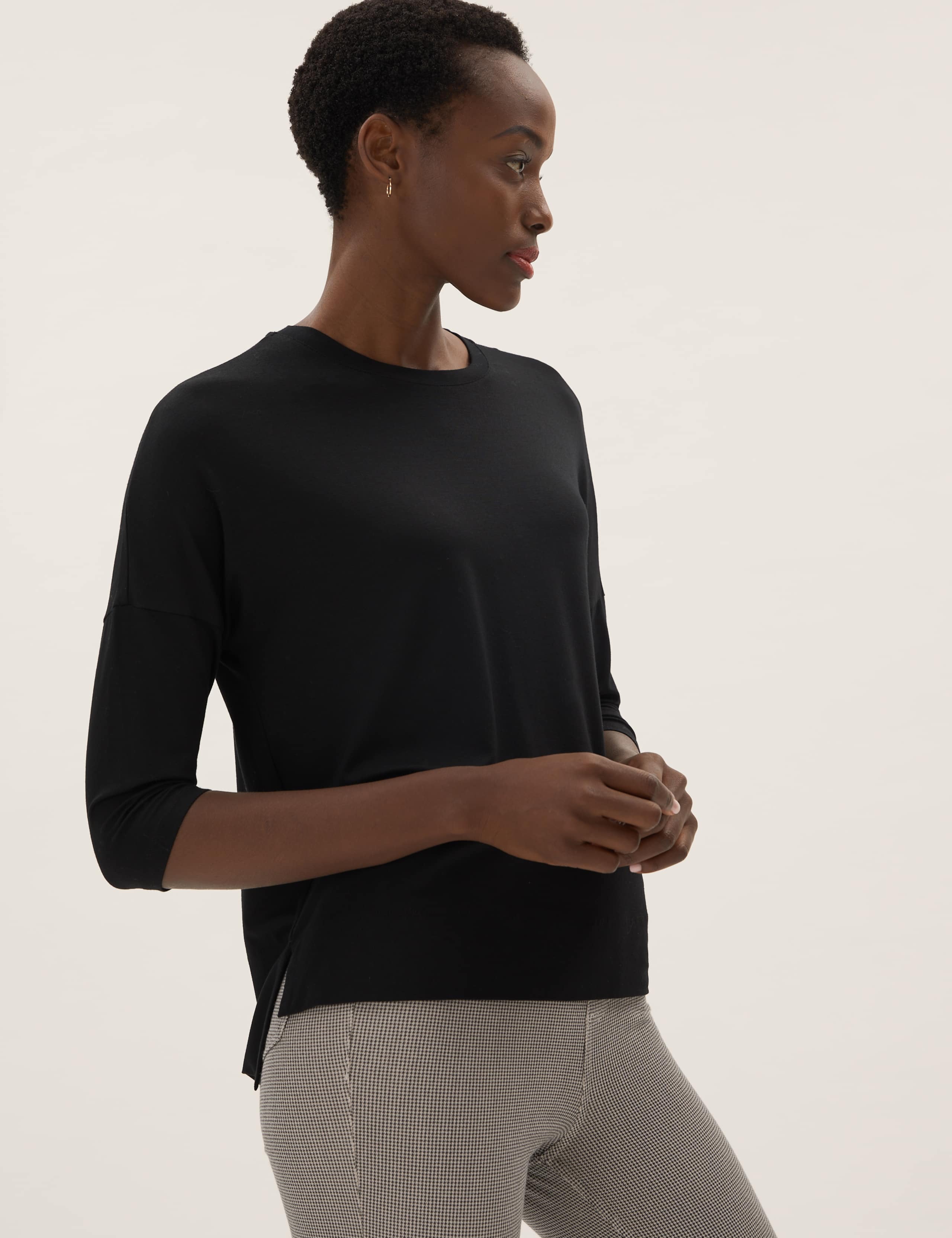 Modal Rich Regular Fit 3/4 Sleeve Top 3 of 4