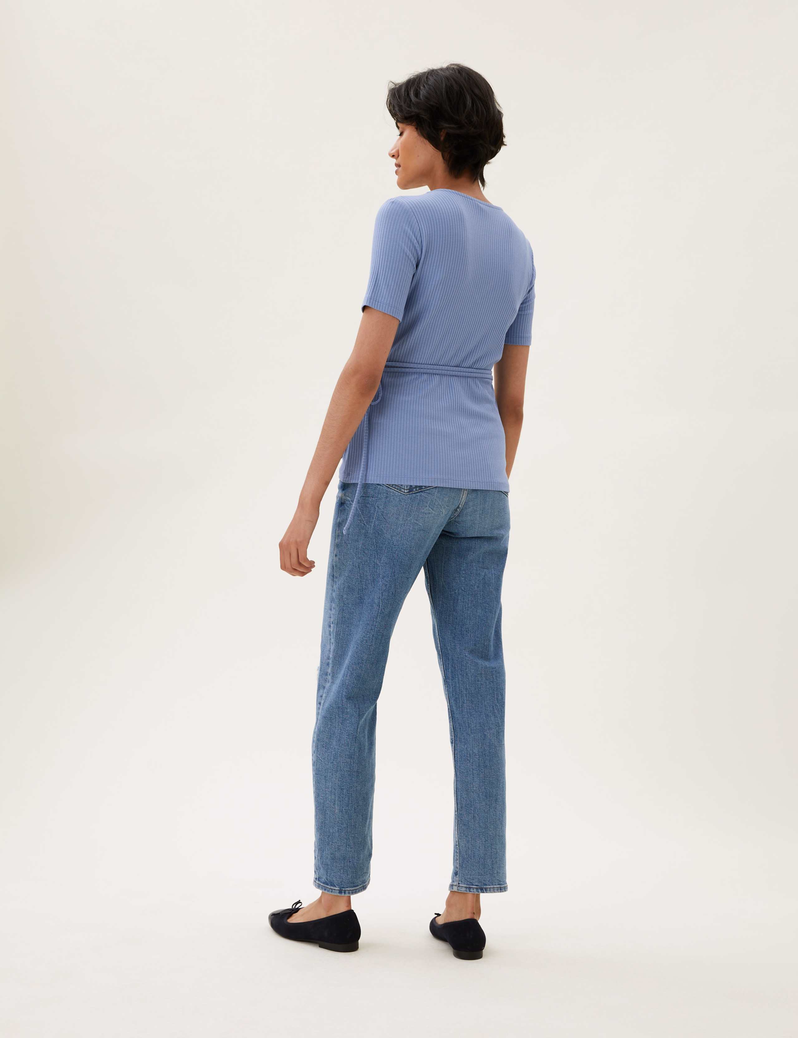 Jersey Ribbed Wrap Top 3 of 5