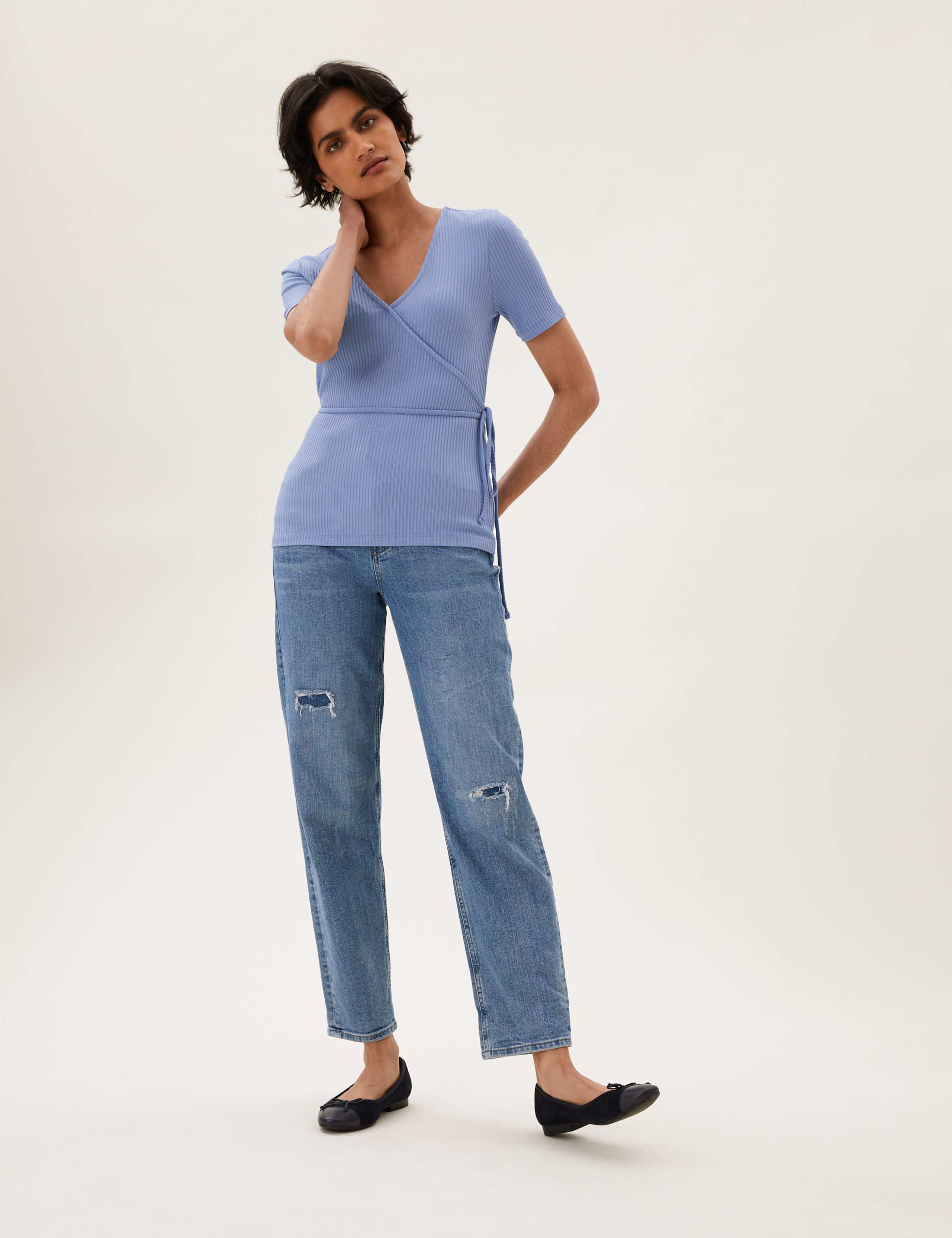 Jersey Ribbed Wrap Top 5 of 5