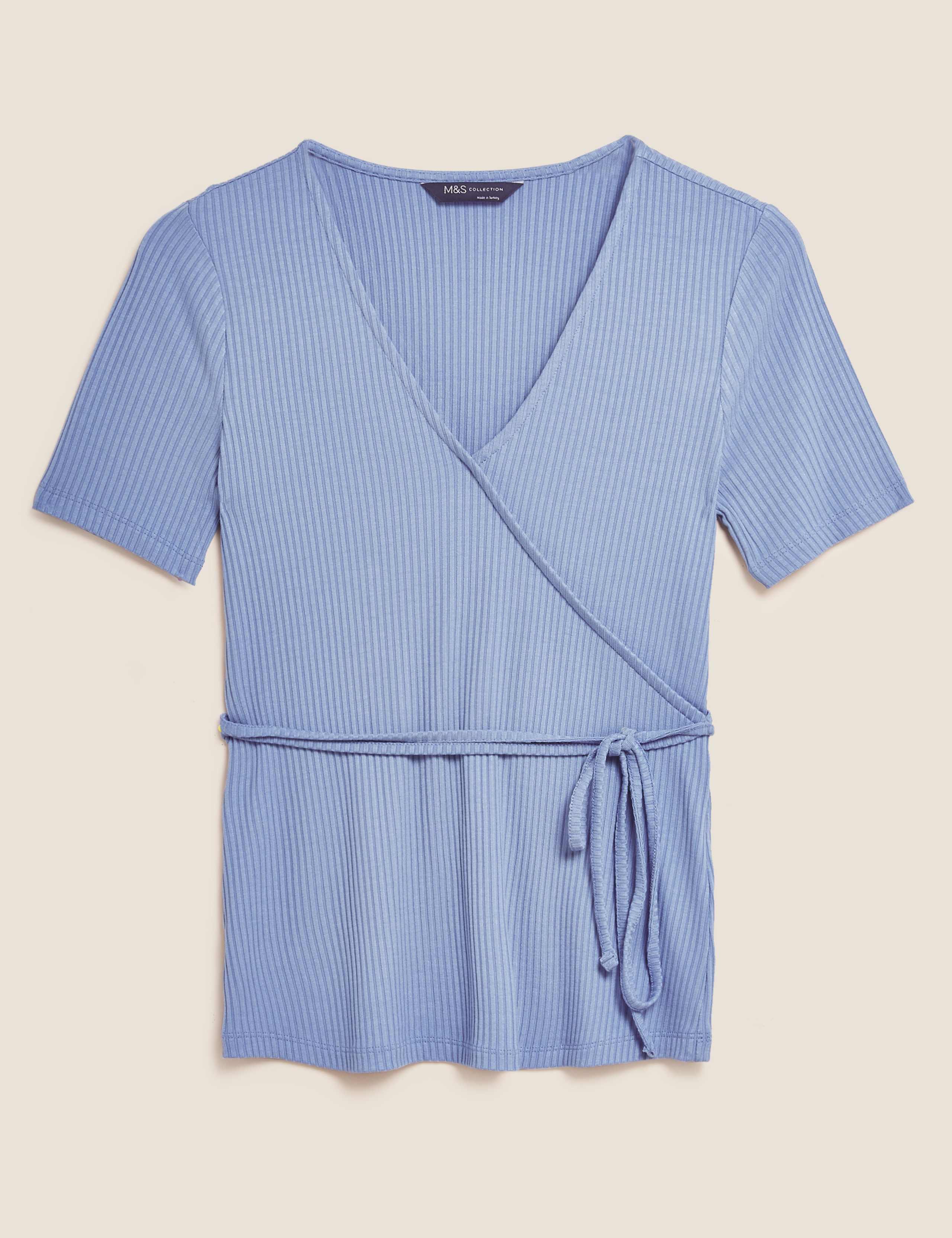 Jersey Ribbed Wrap Top 2 of 5