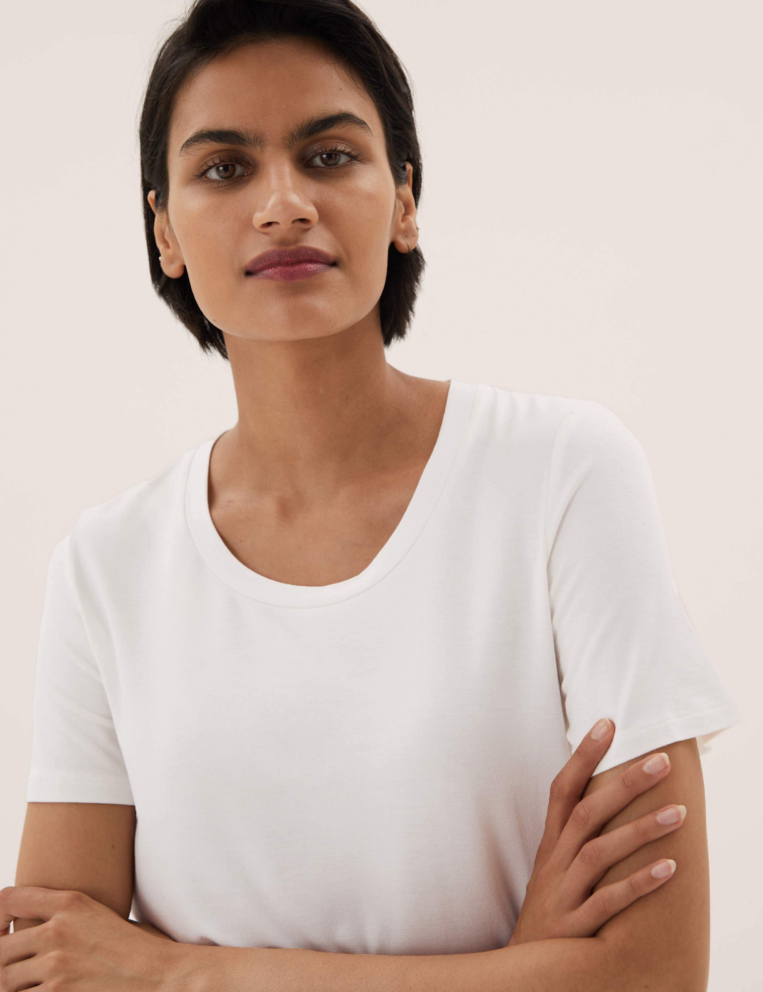 Modal Scoop Neck Short Sleeve Top 4 of 4