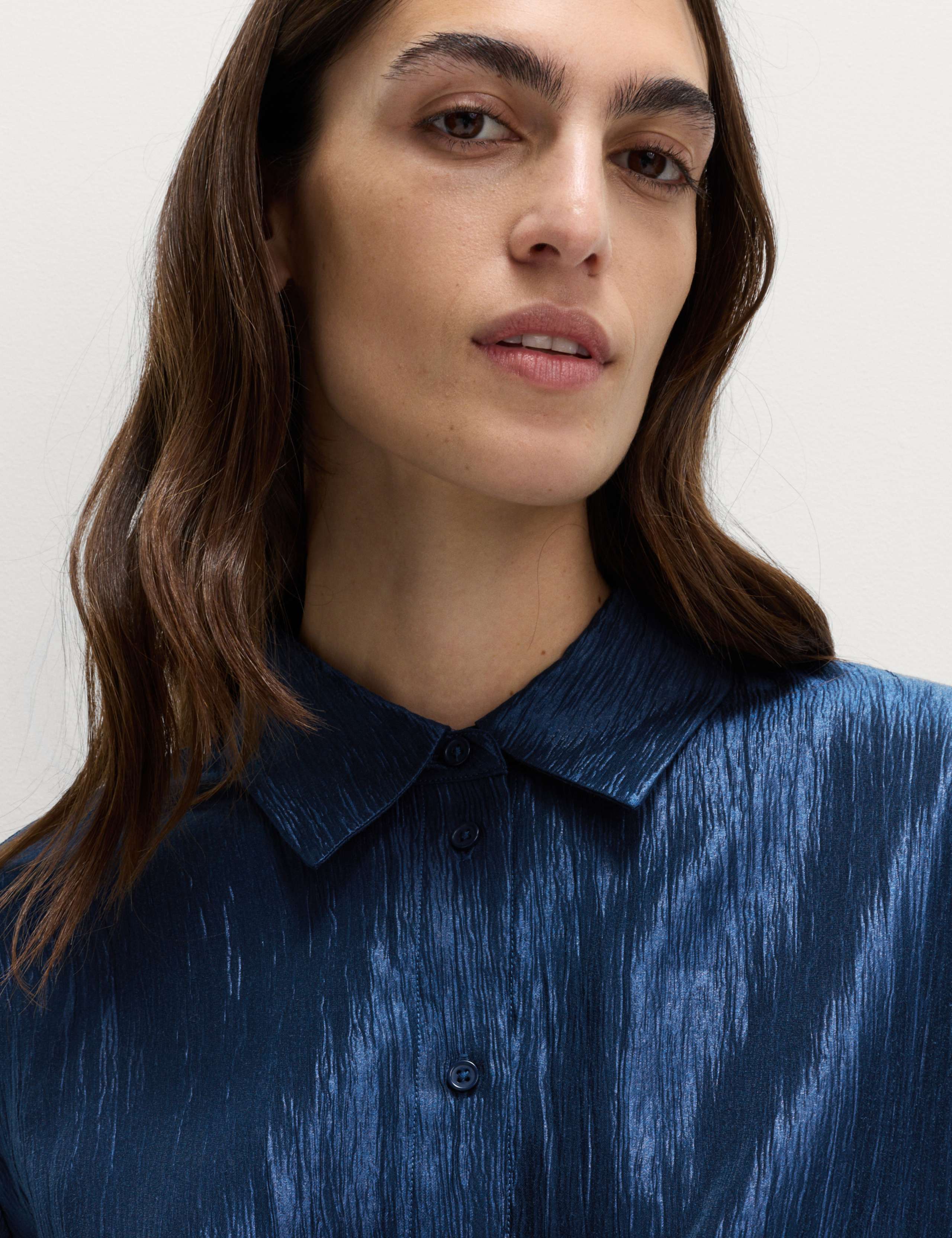 Lyocell Rich Crinkle Collared Shirt 6 of 6