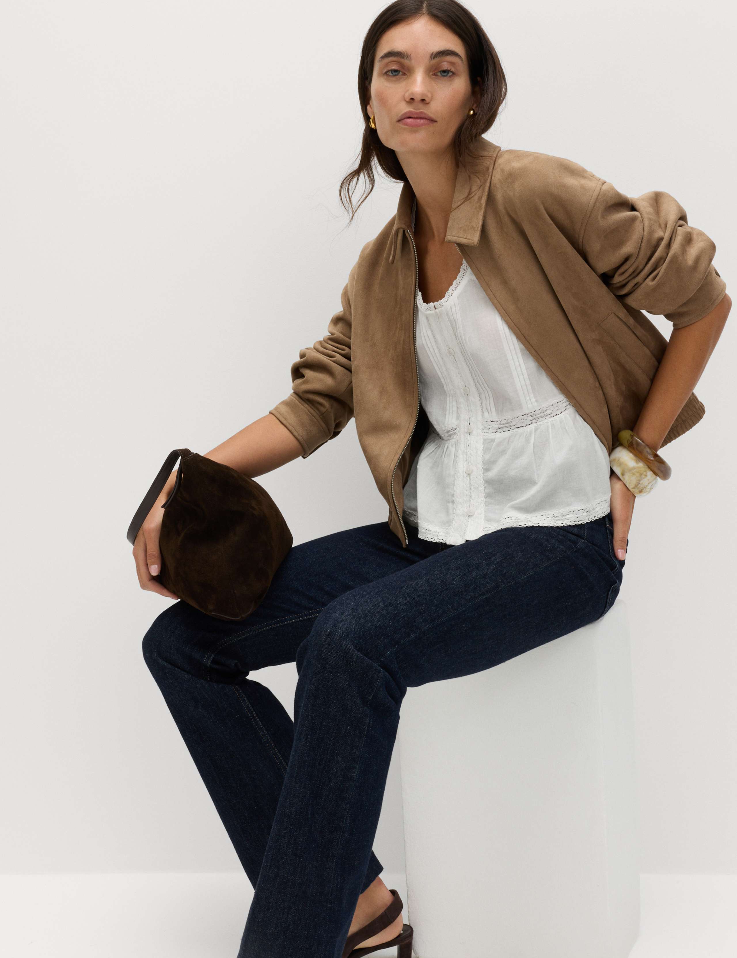 Pure Cotton Lace Insert Peplum Top 5 of 6