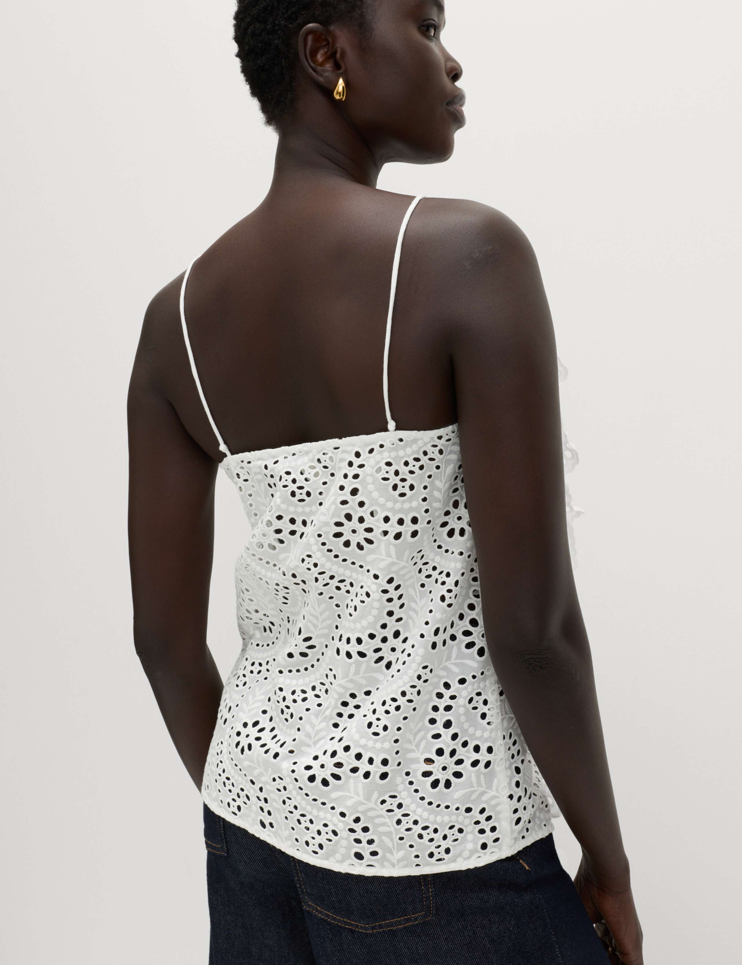 Pure Cotton Broderie Ruffle Cutwork Cami 5 of 7