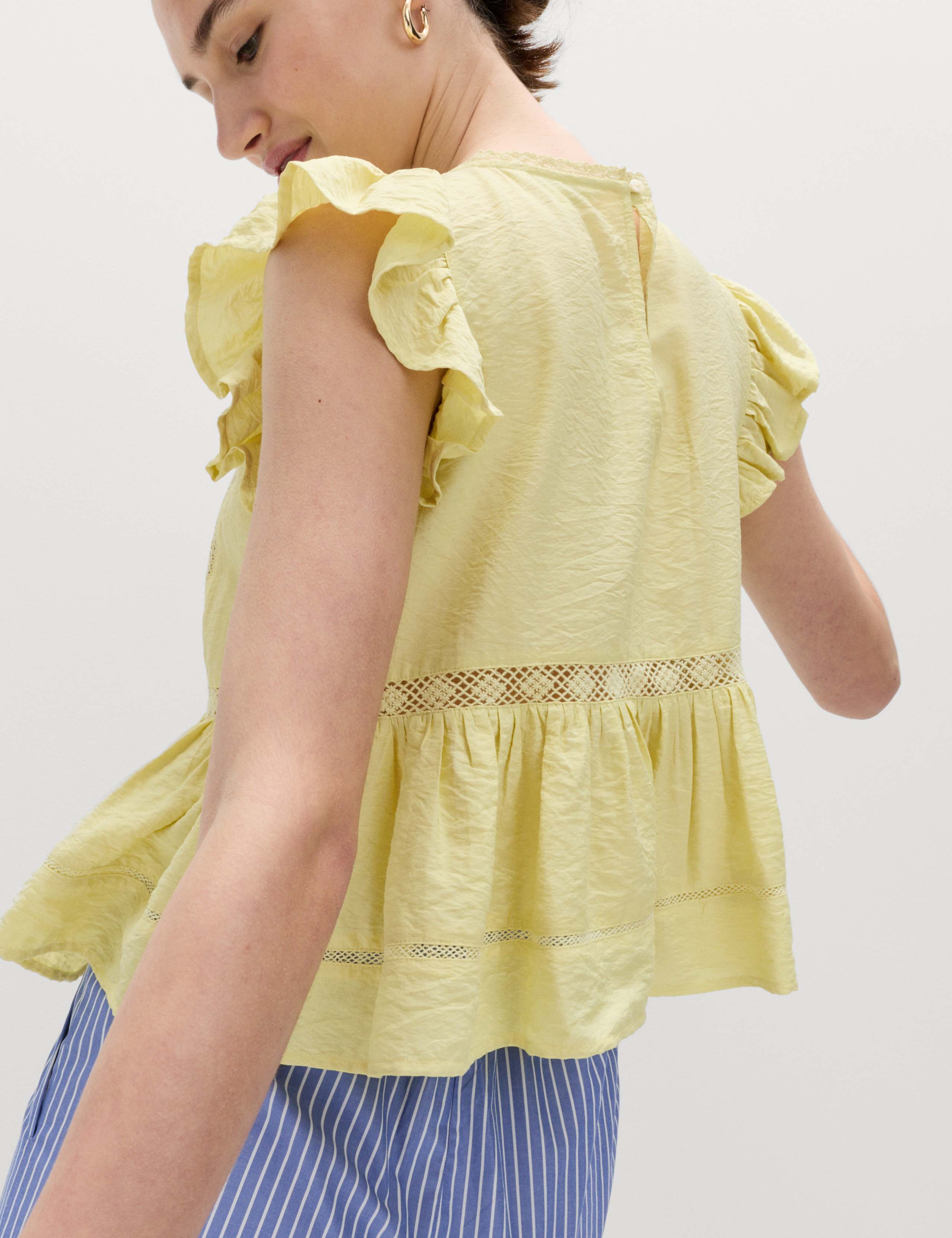 Lace Insert Ruffle Top 4 of 7