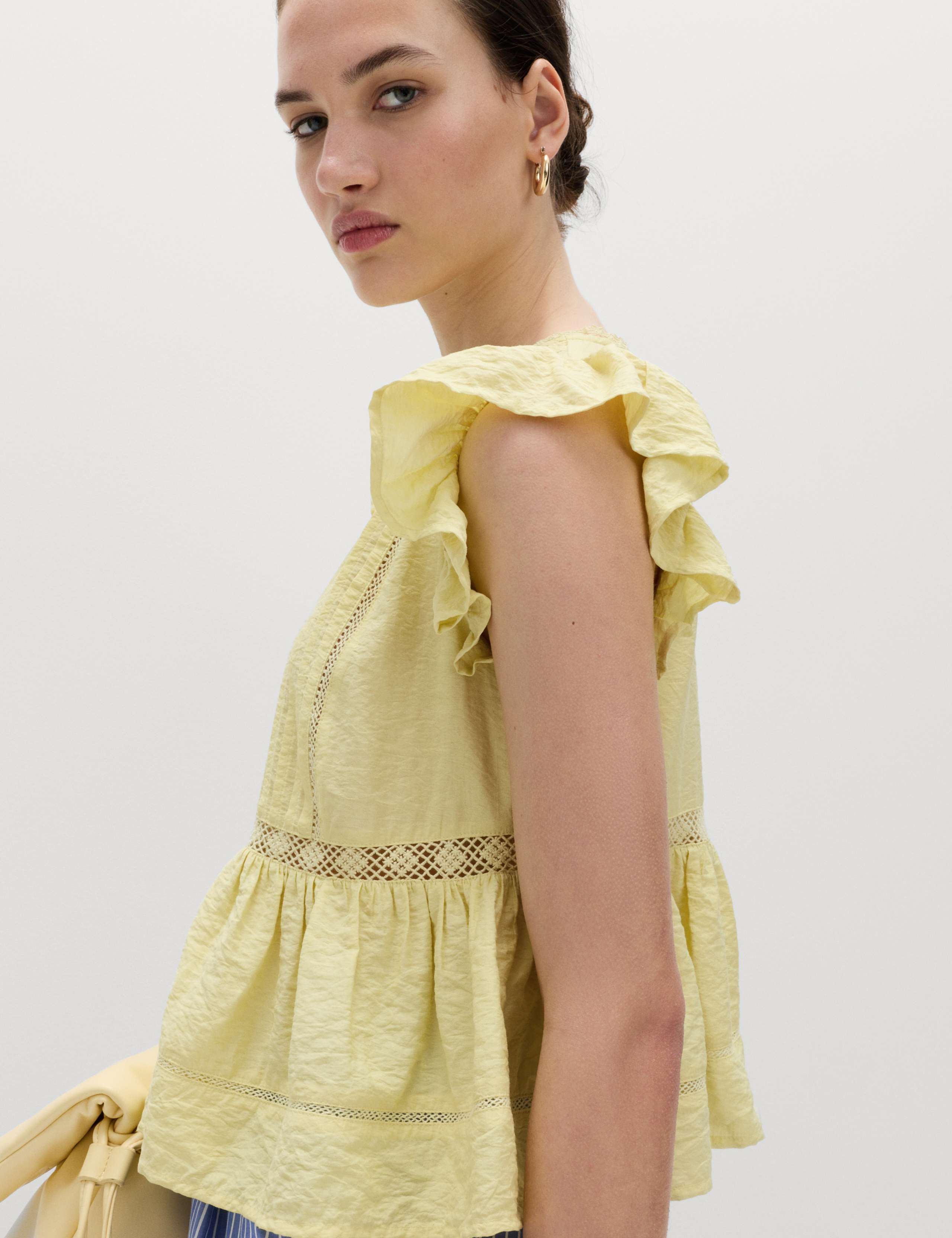 Lace Insert Ruffle Top 6 of 7