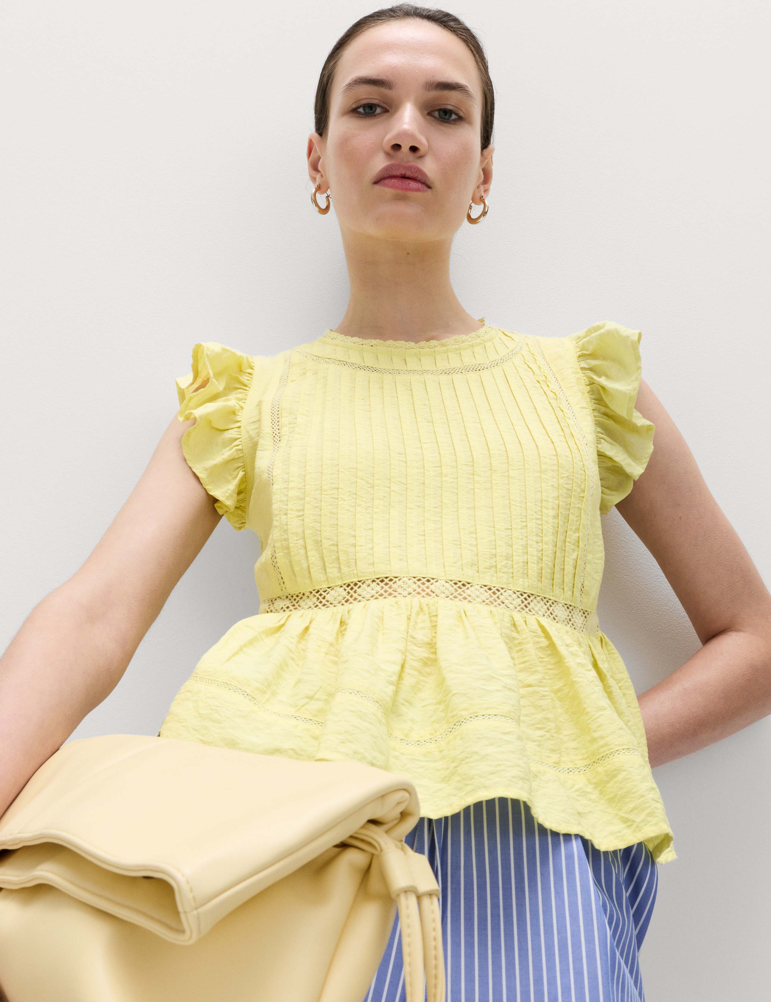 Lace Insert Ruffle Top 7 of 7