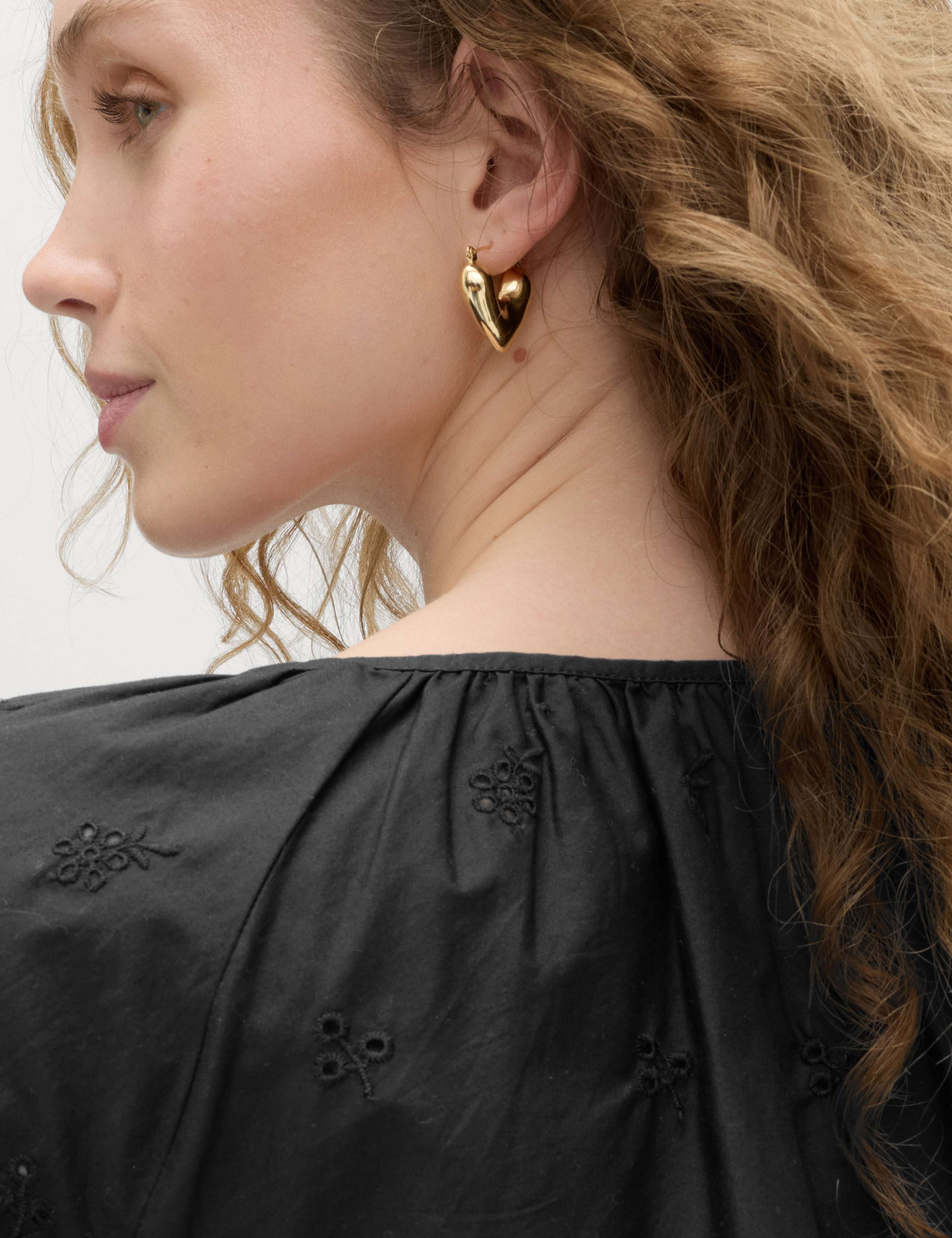 Pure Cotton Broderie Tie Neck Blouse 3 of 5