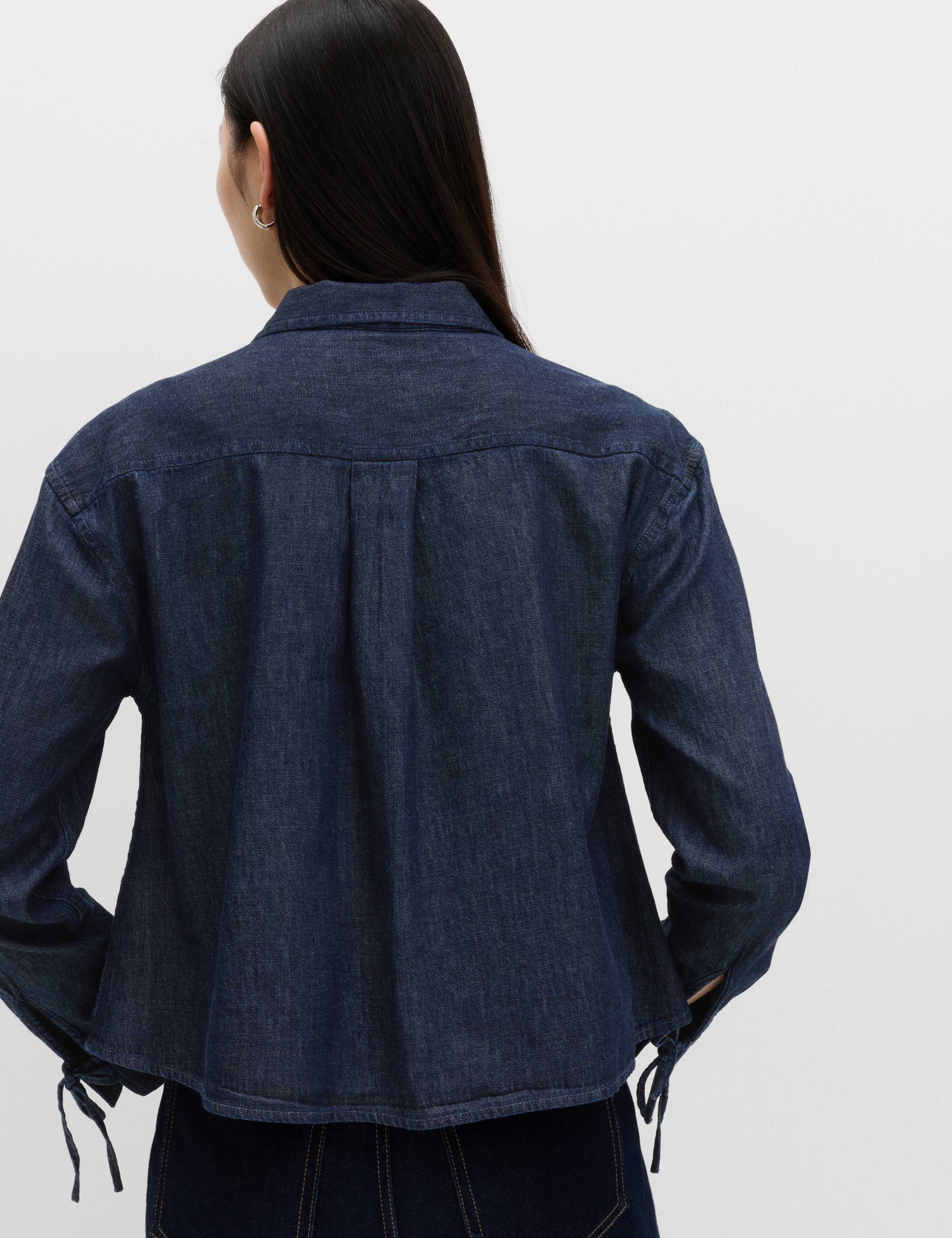 Denim Tie Detail Swing Shirt 4 of 5