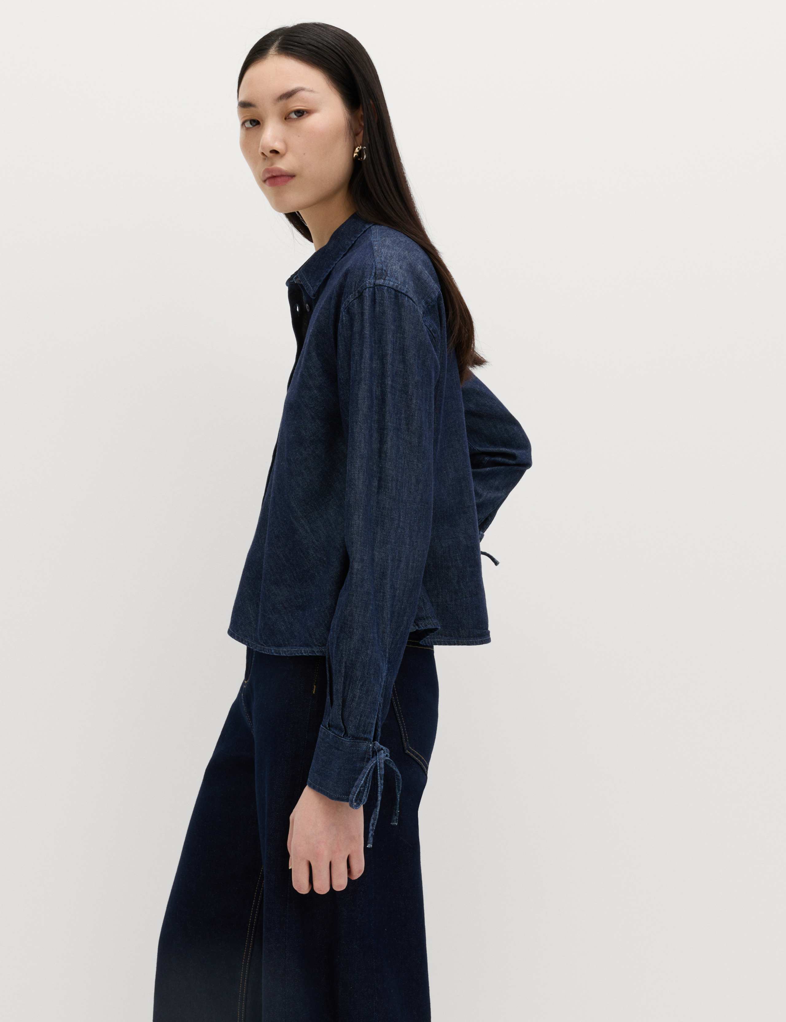 Denim Tie Detail Swing Shirt 5 of 5