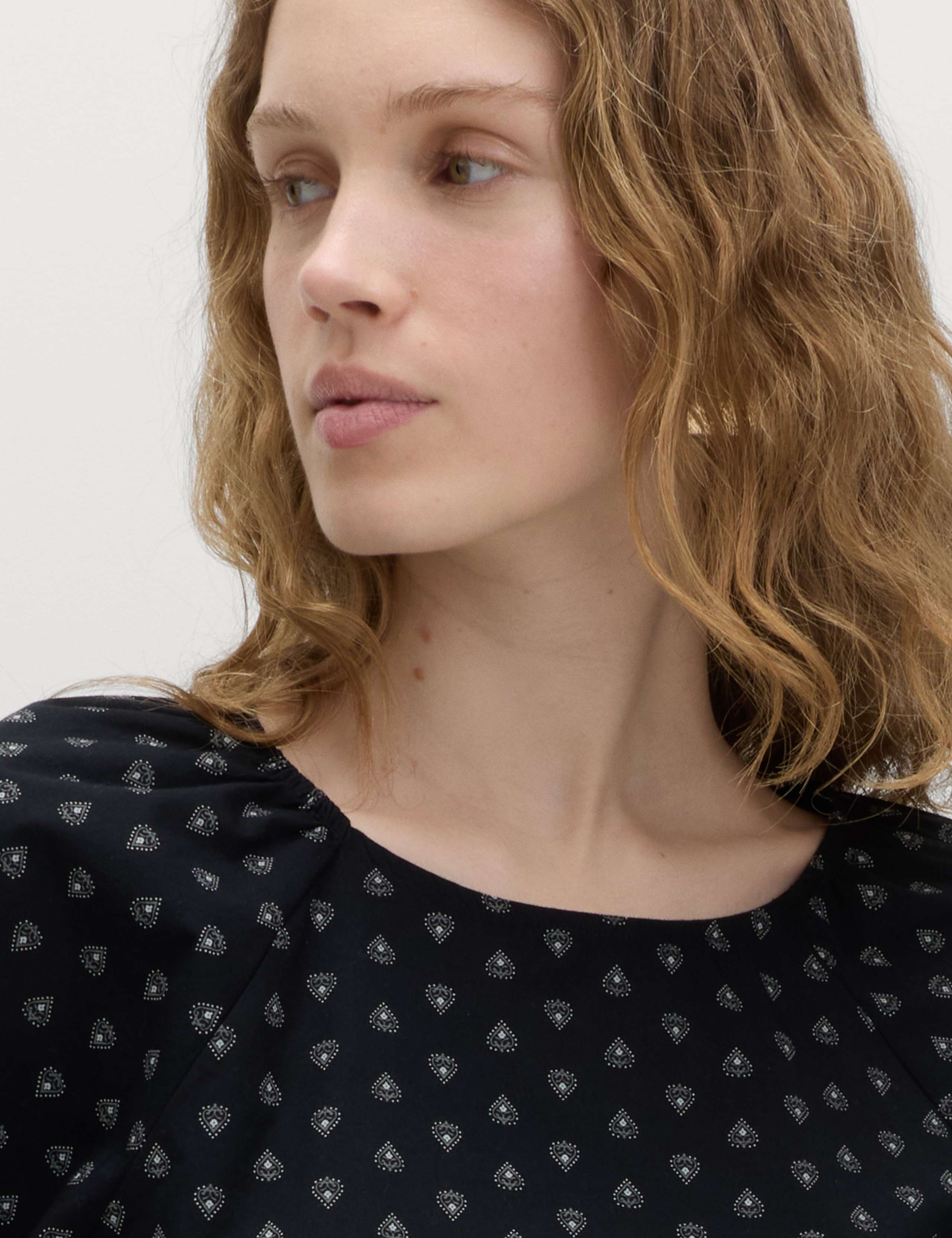 Pure Cotton Printed Puff Sleeve Blouse 4 of 5