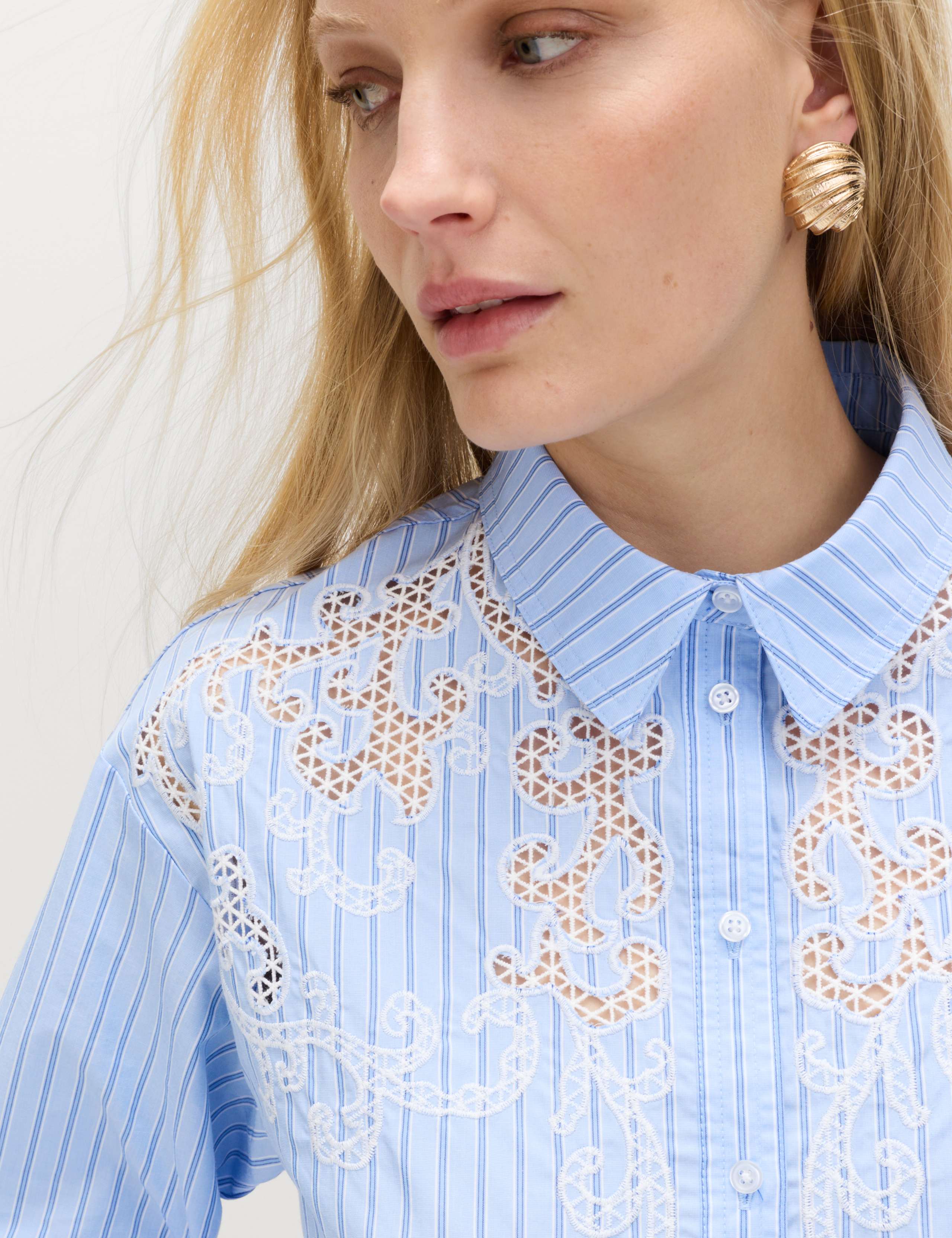 Pure Cotton Embroidered Striped Shirt 3 of 5