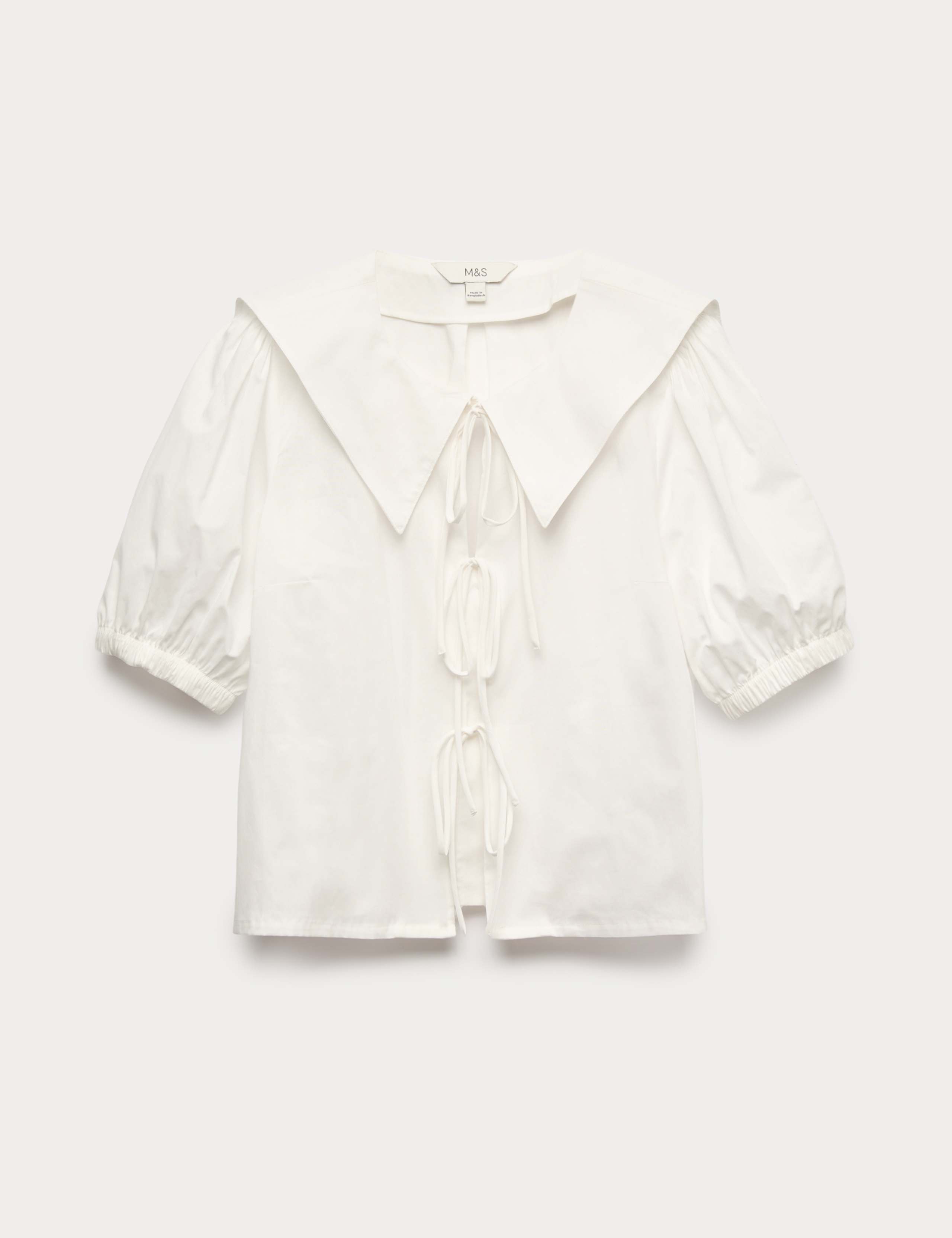 Pure Cotton Striped Oversized Collar Tie Detail Shirt 2 of 6