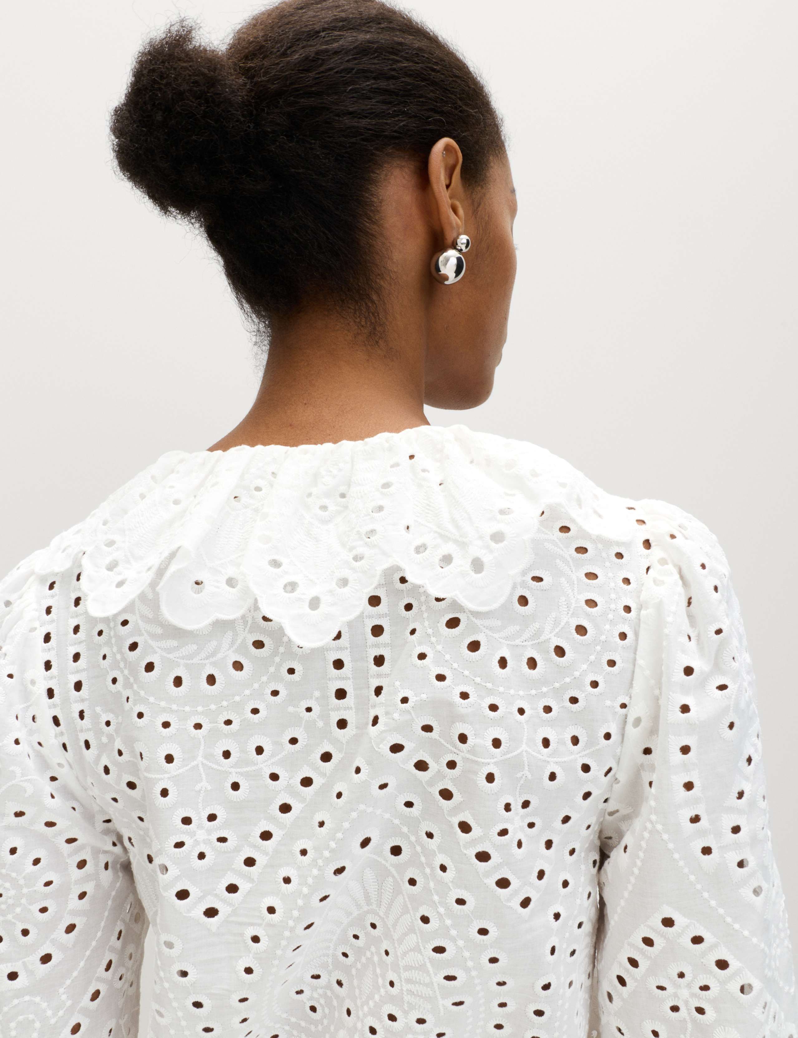 Pure Cotton Broderie Tie Front Blouse 6 of 6