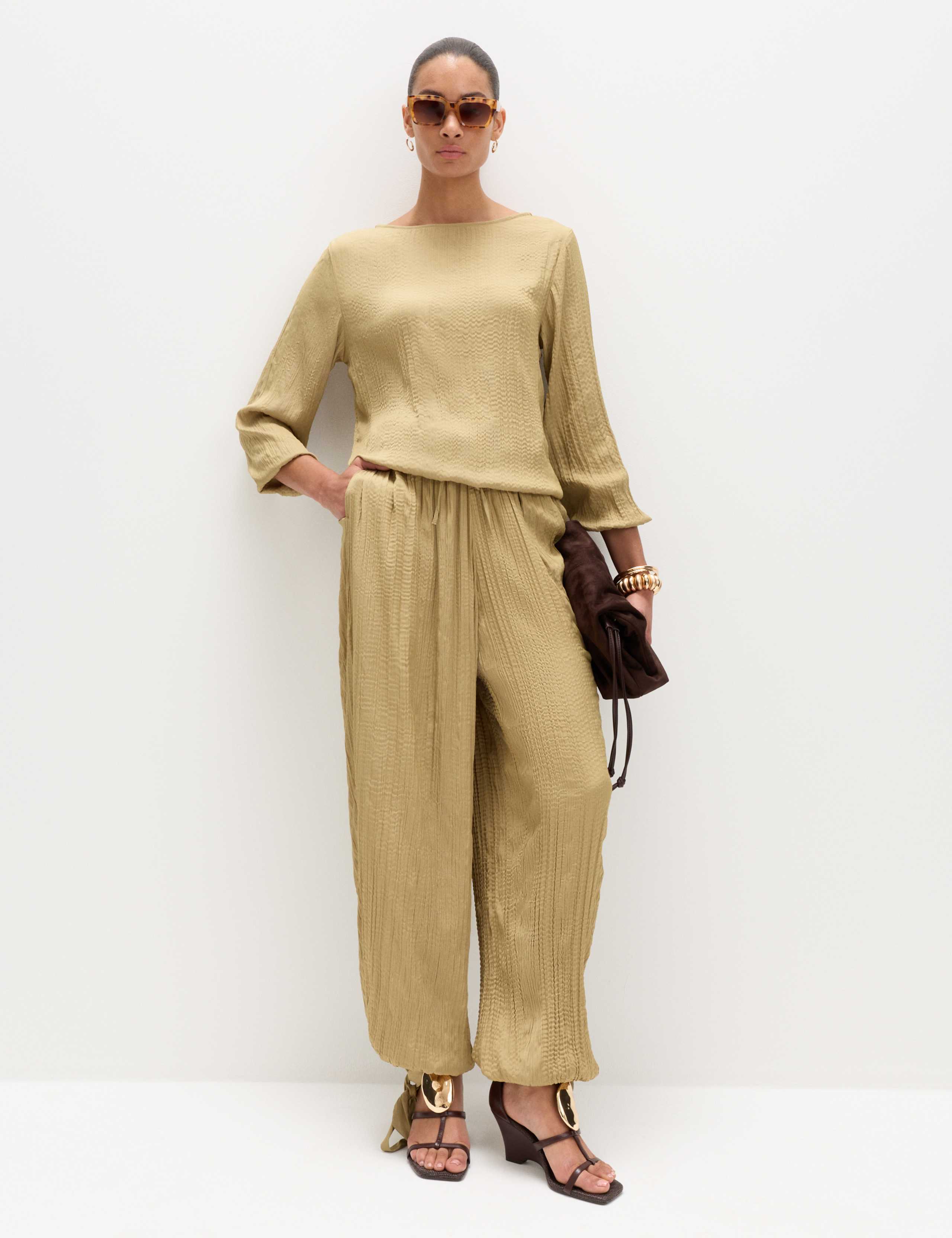 Textured Slash Neck Blouse 3 of 7