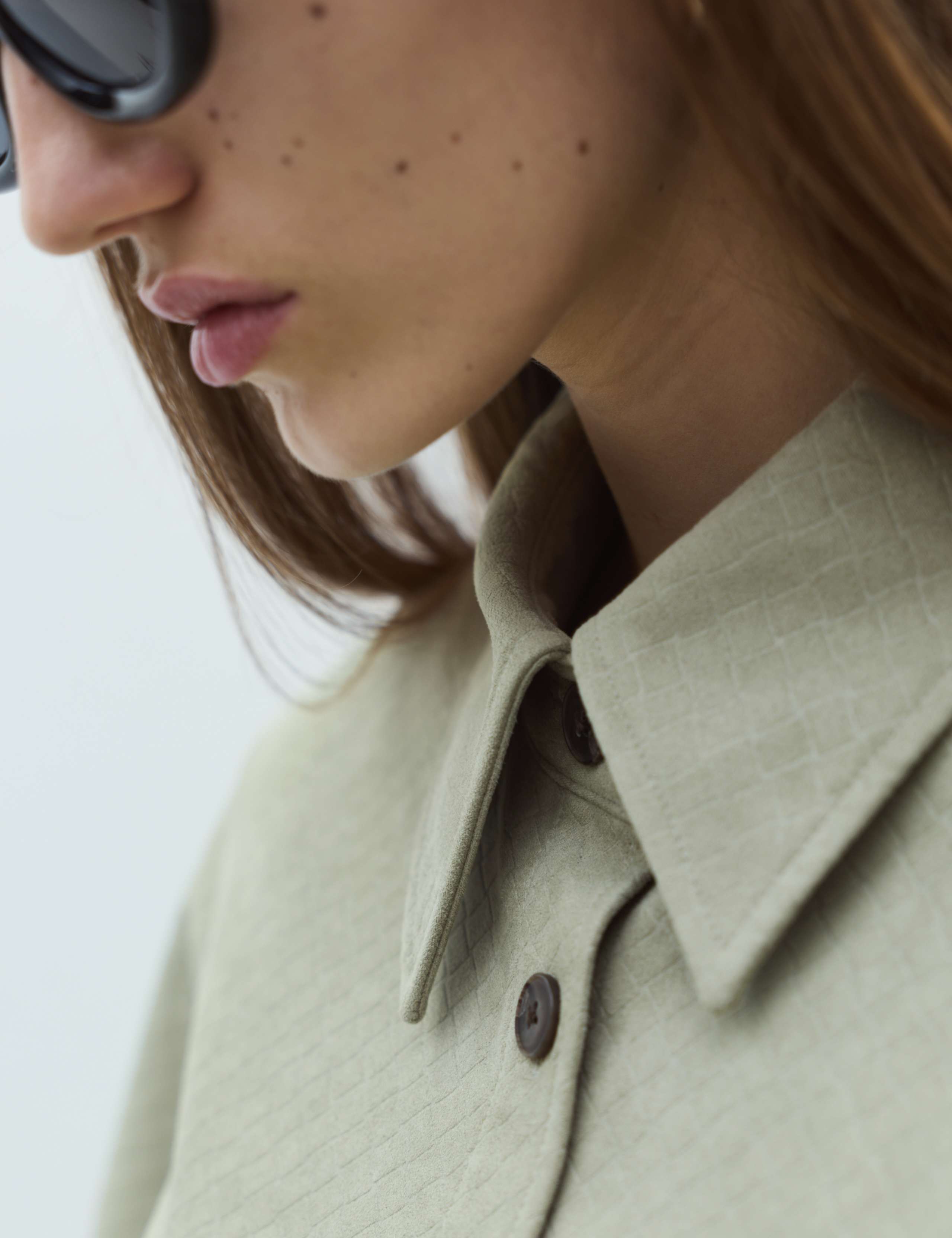 Faux Suede Basket Weave Collared Shirt 4 of 7