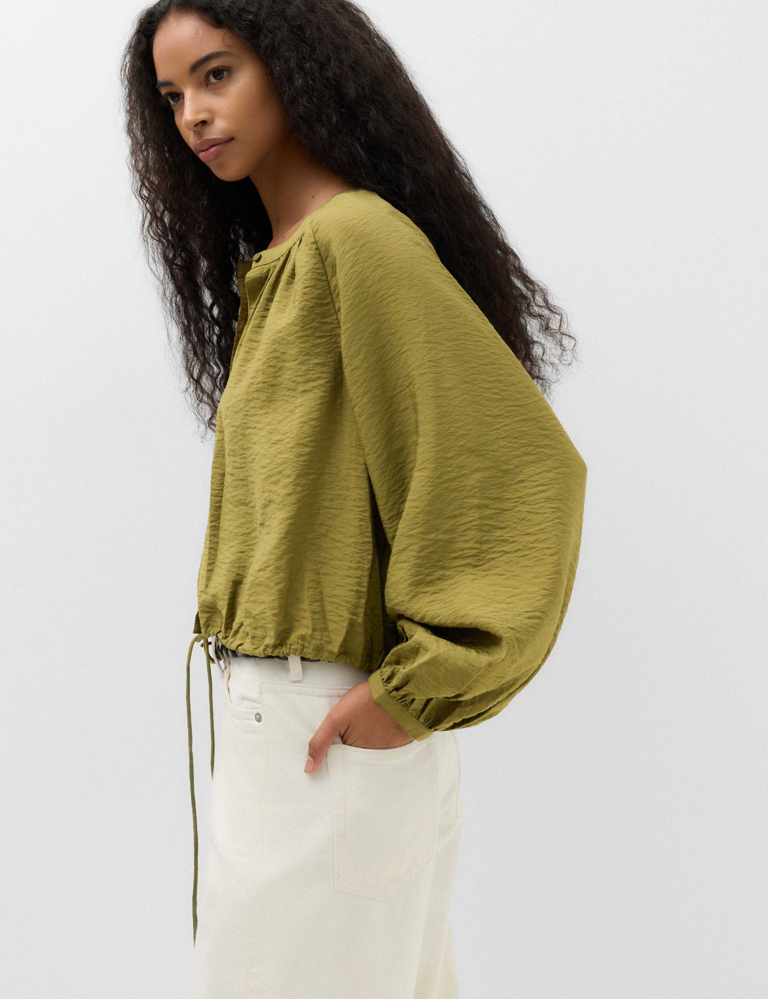 Drawstring Button Through Blouse 4 of 7