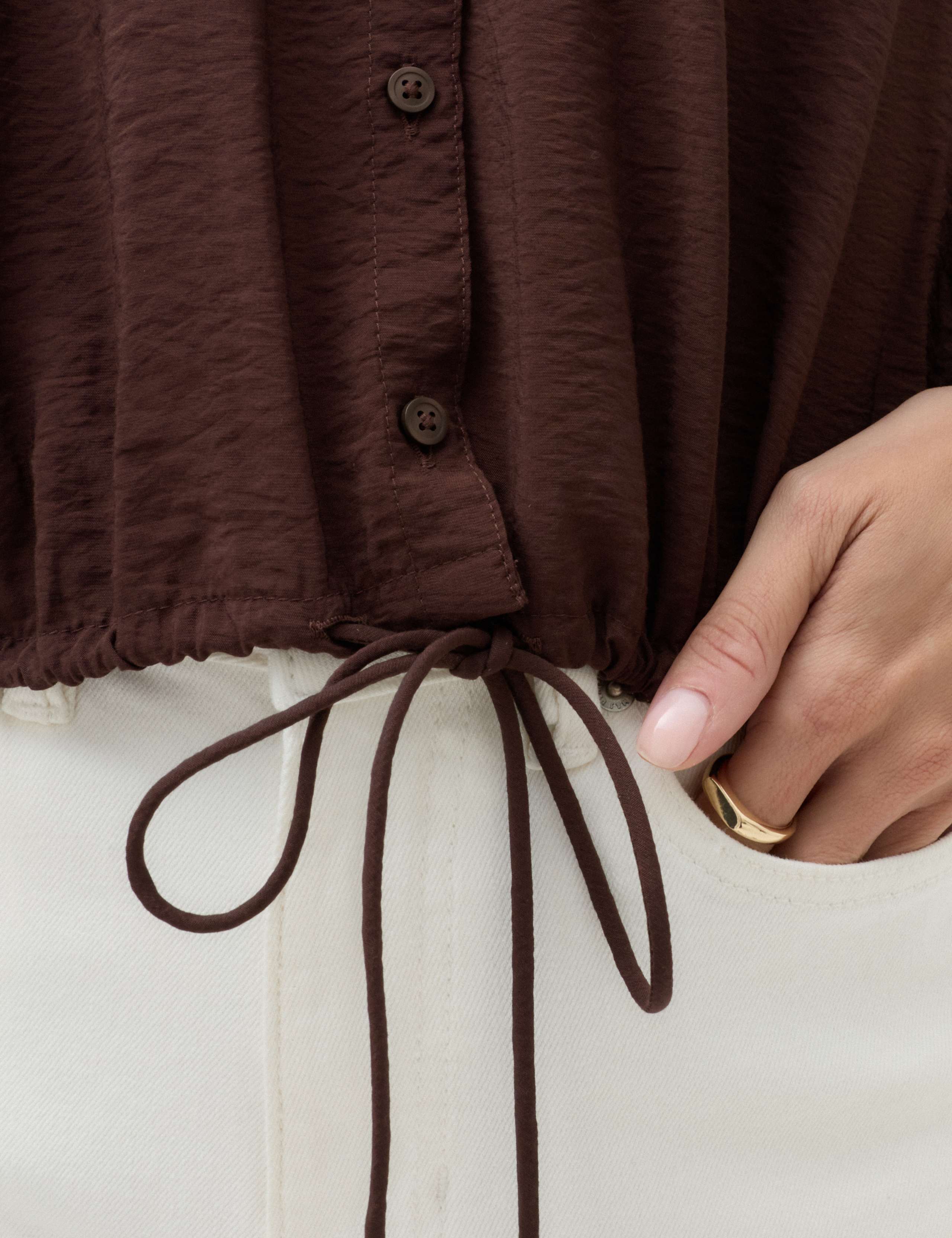 Drawstring Button Through Blouse 3 of 7