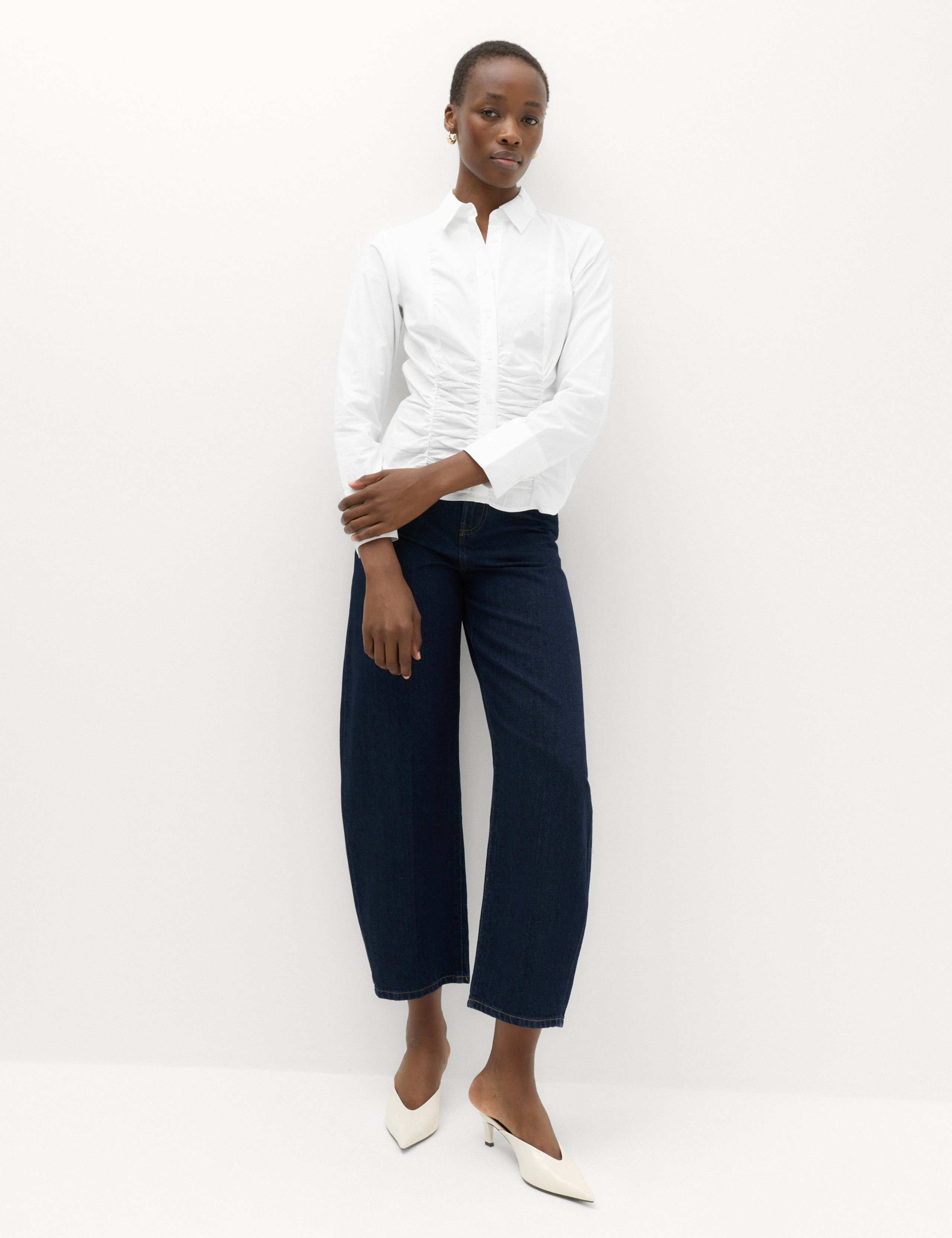 Pure Cotton Ruched Detail Shirt 3 of 6