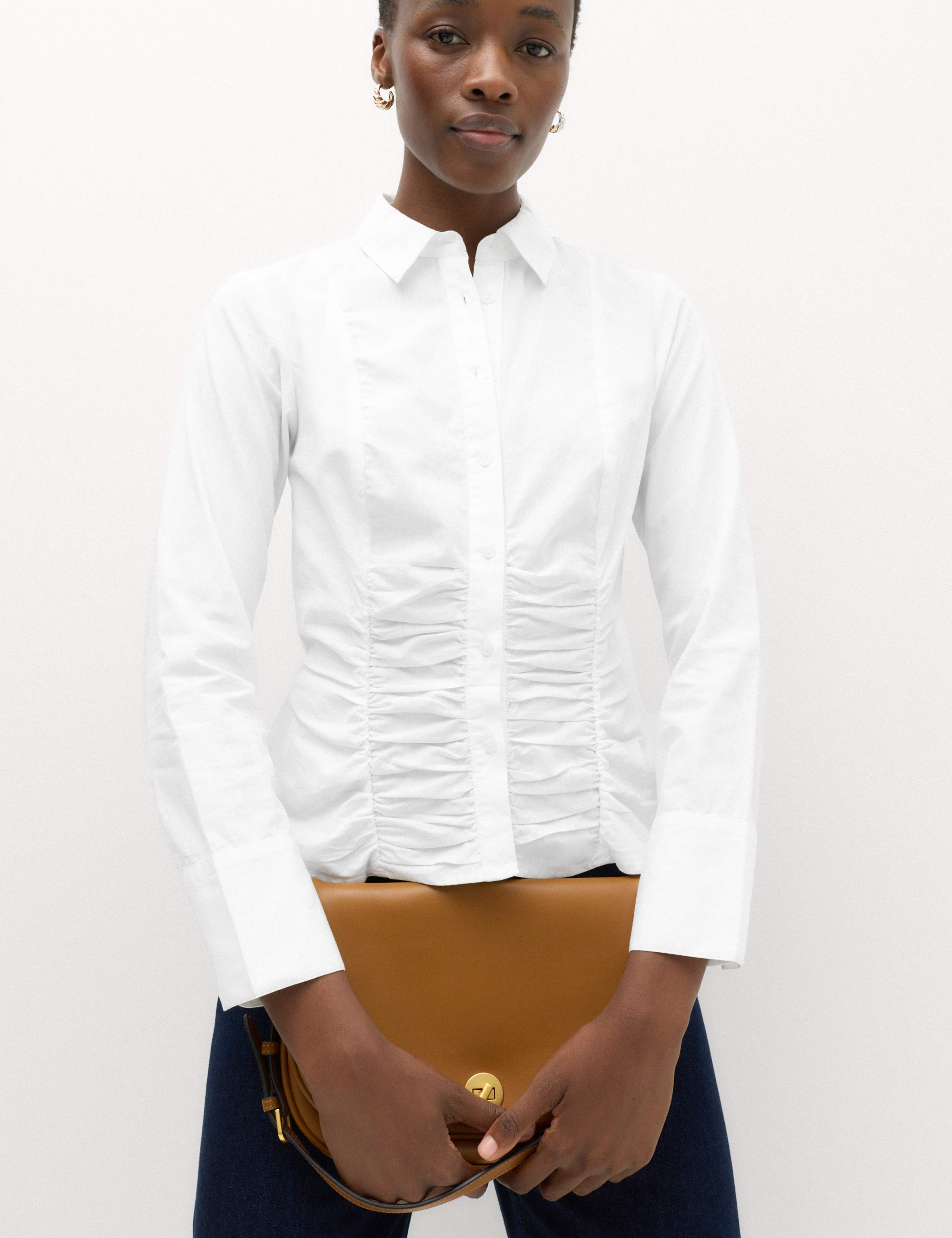 Pure Cotton Ruched Detail Shirt 6 of 6