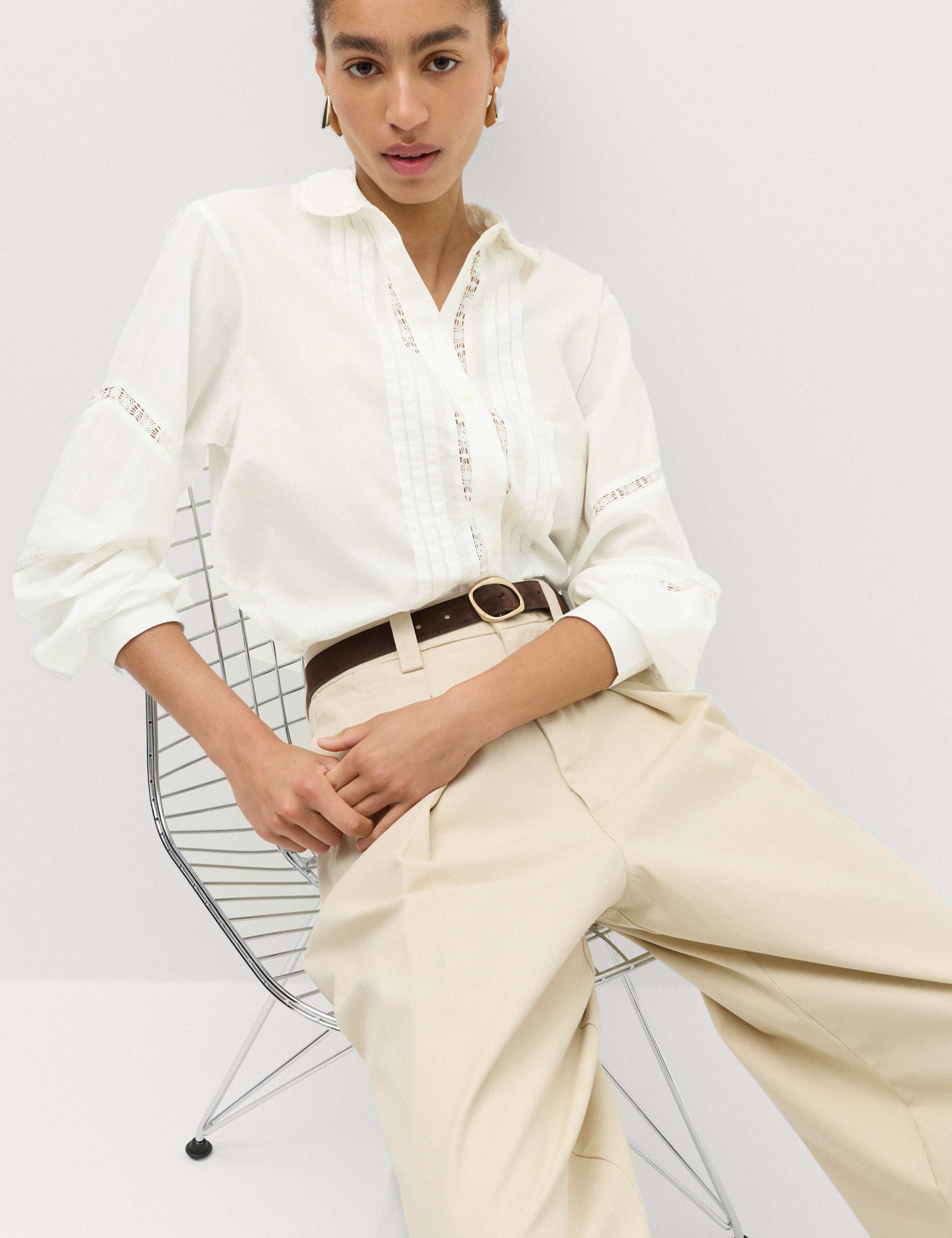 Pure Cotton Embroidered Collar Shirt 1 of 6