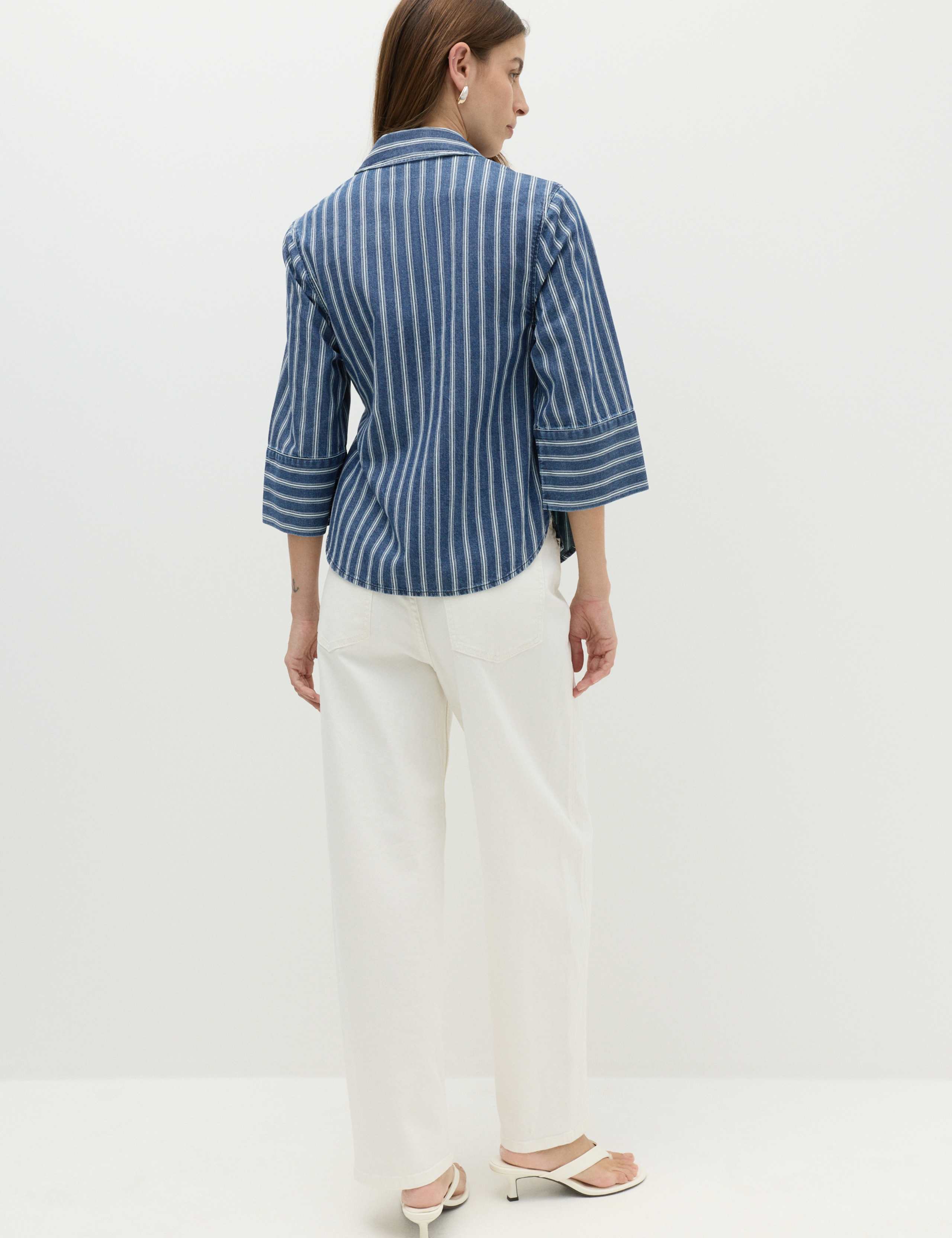 Denim Striped Wrap Shirt 7 of 7