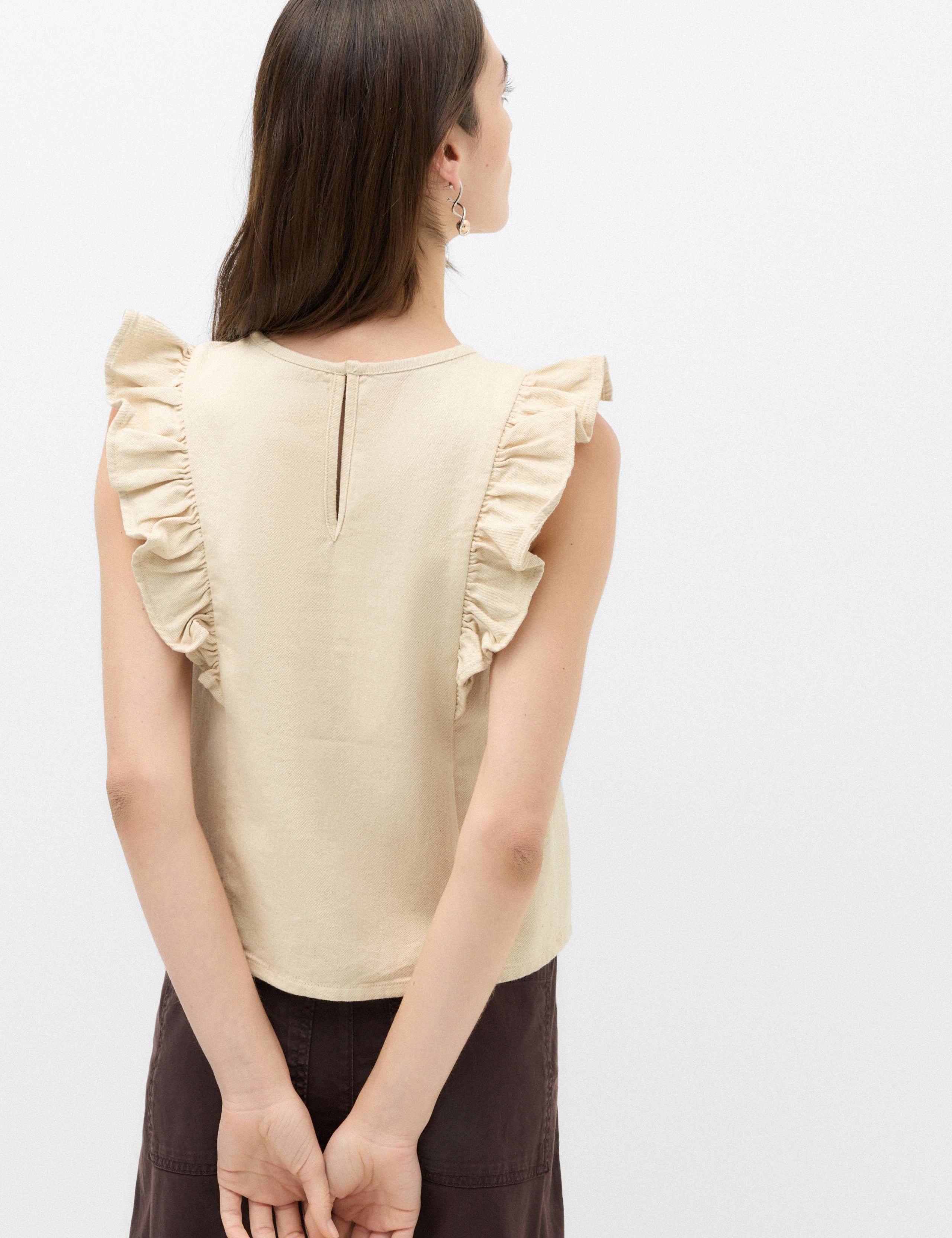 Denim Frill Detail Top 3 of 5