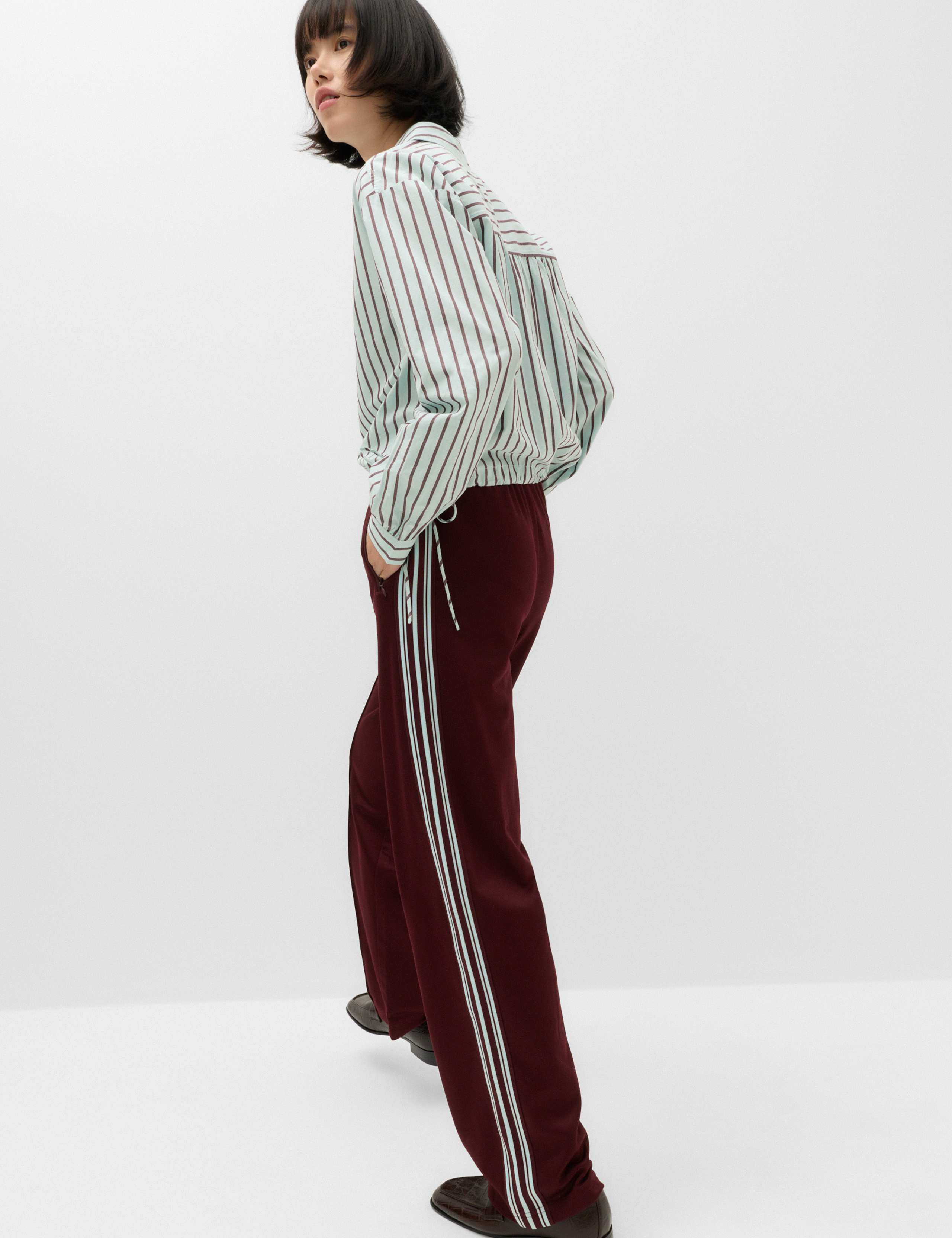 Pure Cotton Striped Collared Cropped Shirt 3 of 6