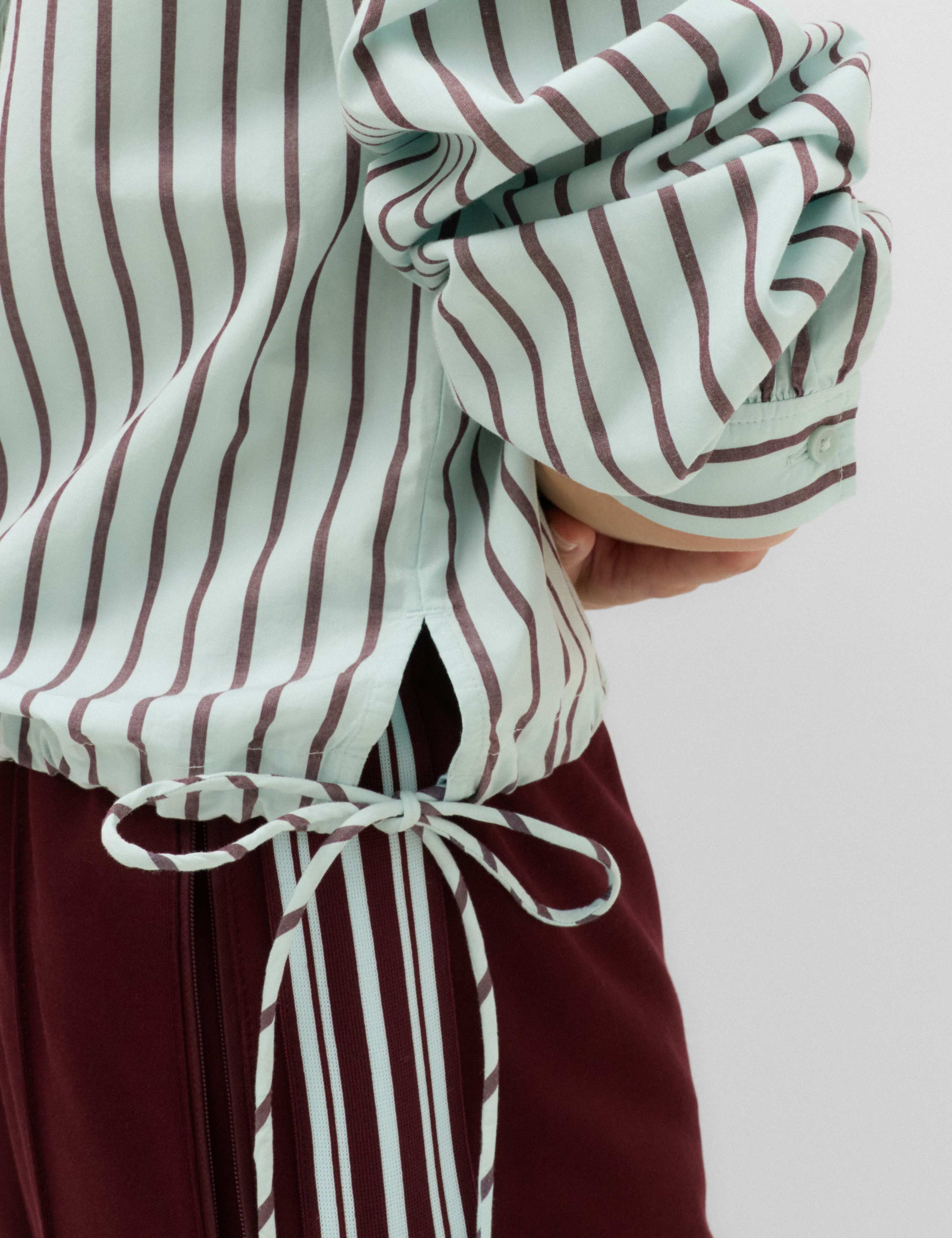 Pure Cotton Striped Collared Cropped Shirt 4 of 6