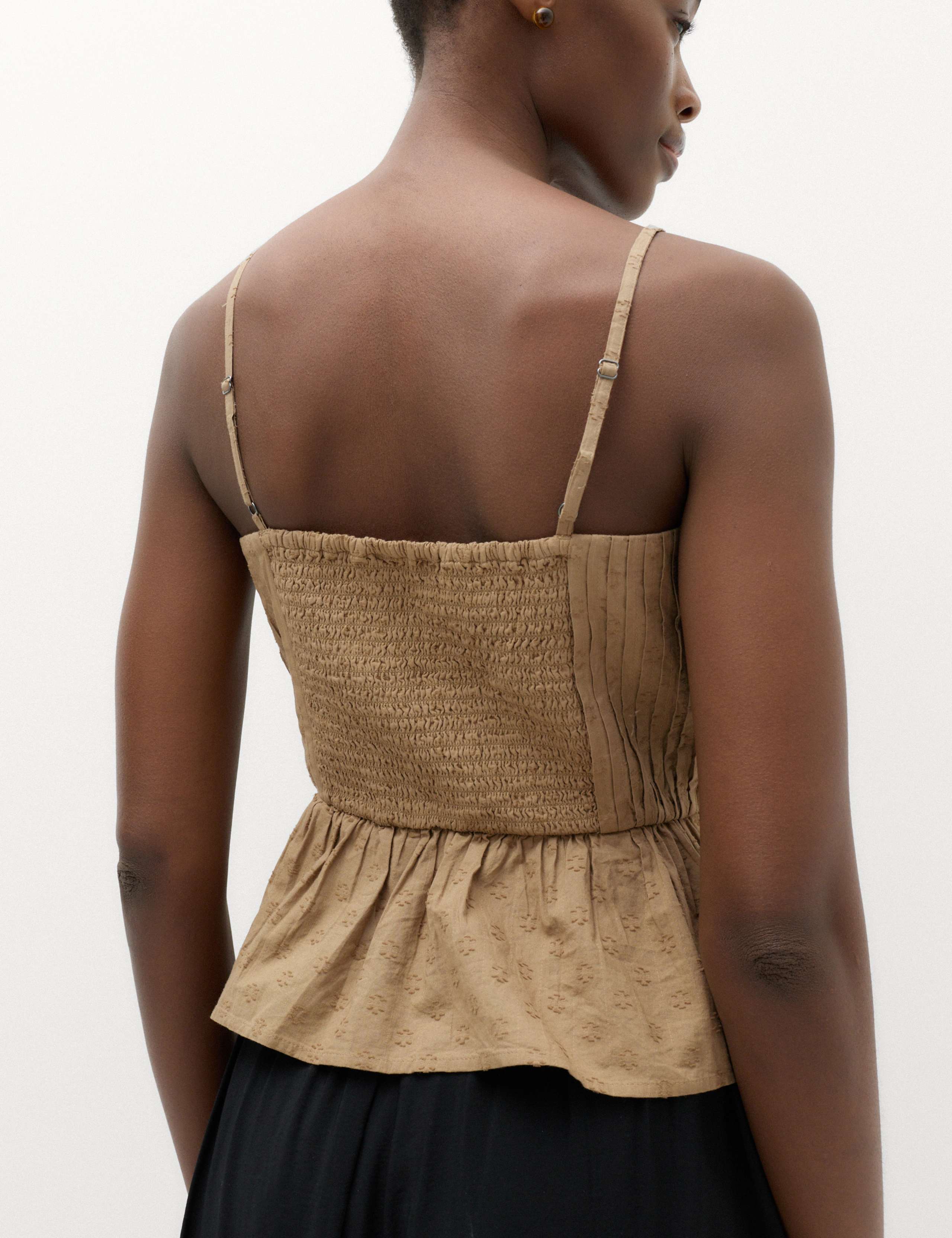 Pure Cotton Embellished Square Neck Cami 4 of 7