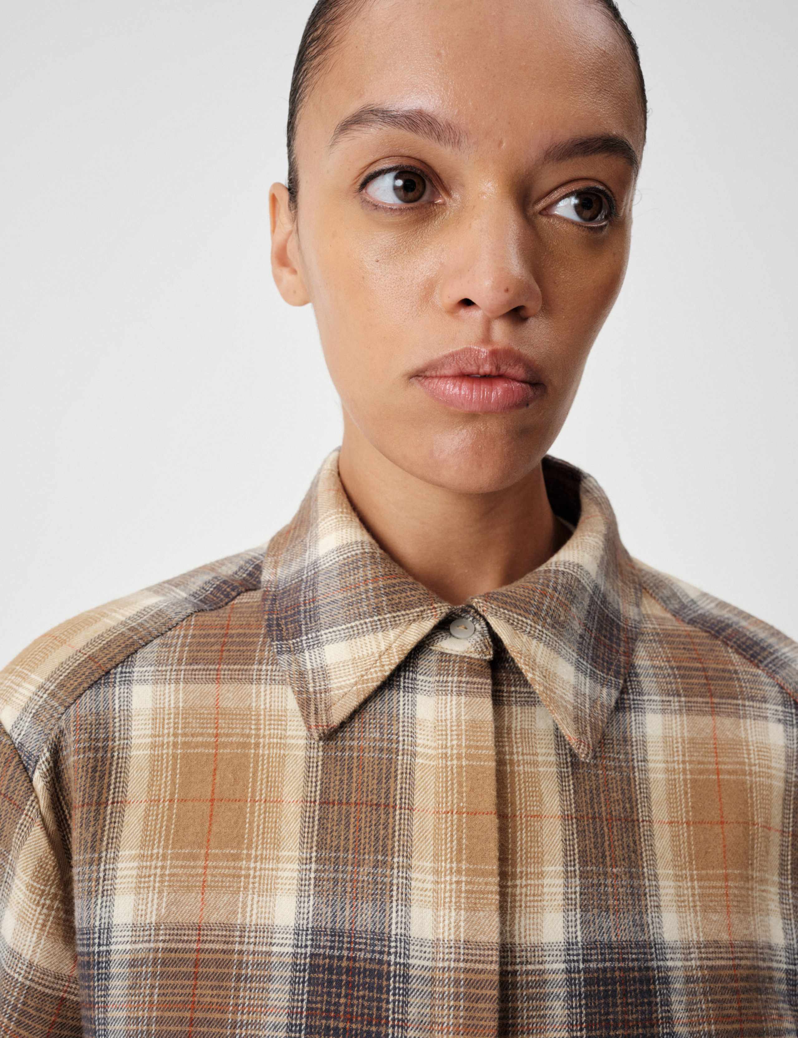 Pure Cotton Flannel Checked Longline Shirt 4 of 6