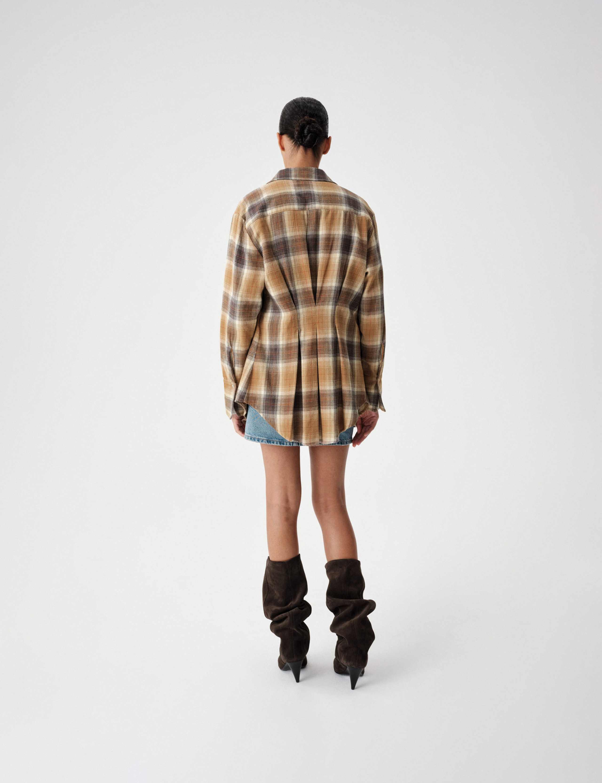 Pure Cotton Flannel Checked Longline Shirt 6 of 6