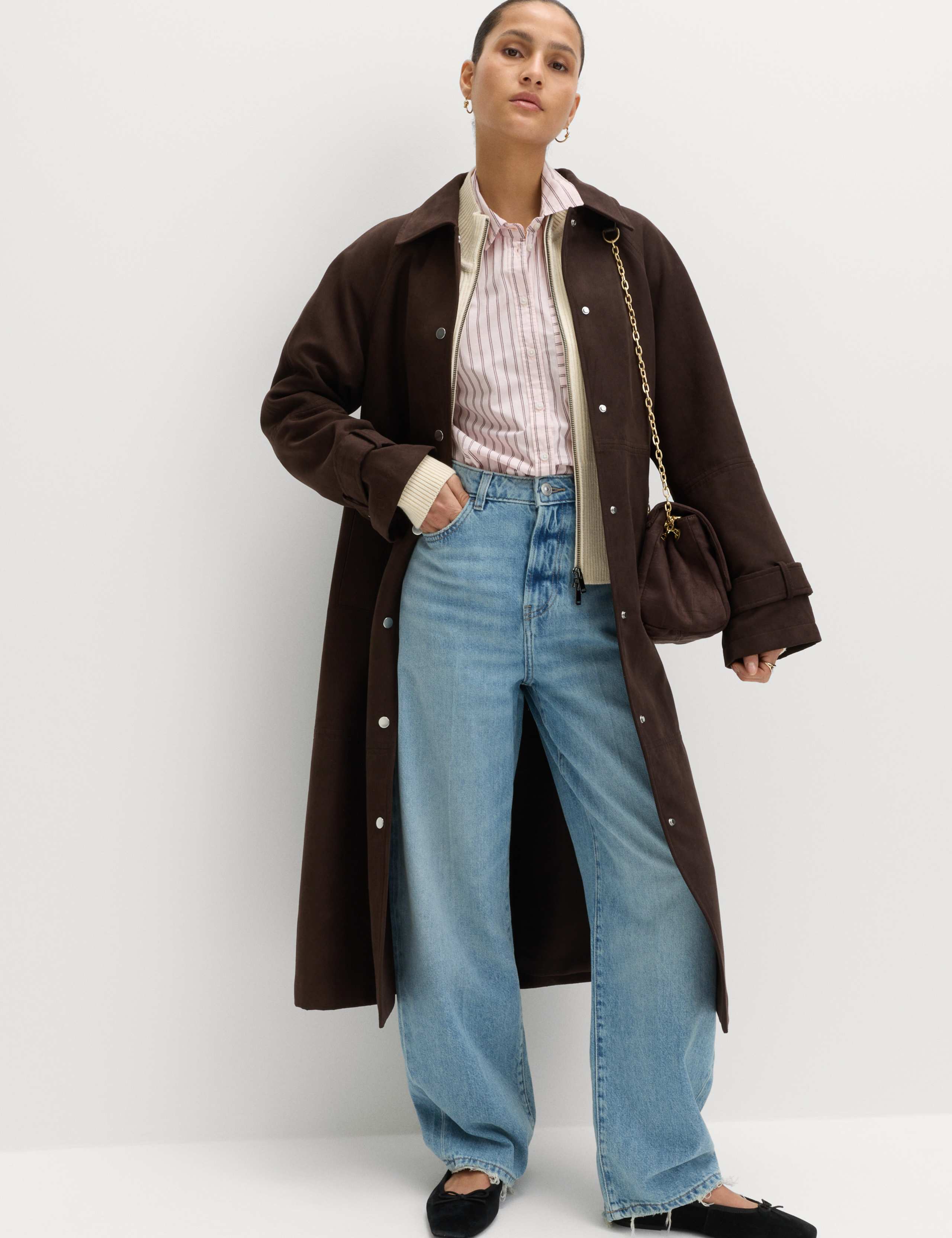 Suedette Longline Car Coat 4 of 6