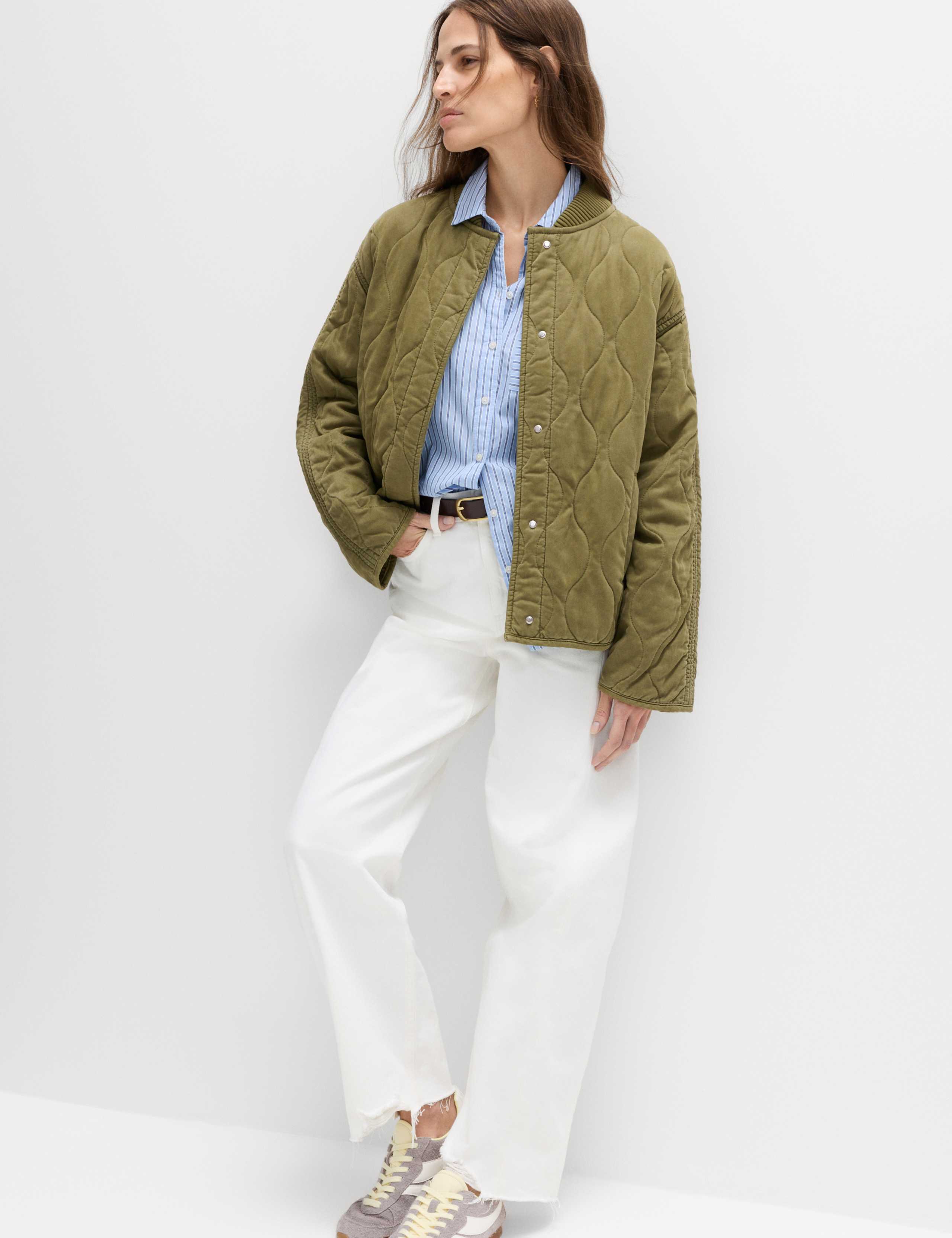 Quilted Waisted Bomber Jacket 3 of 6