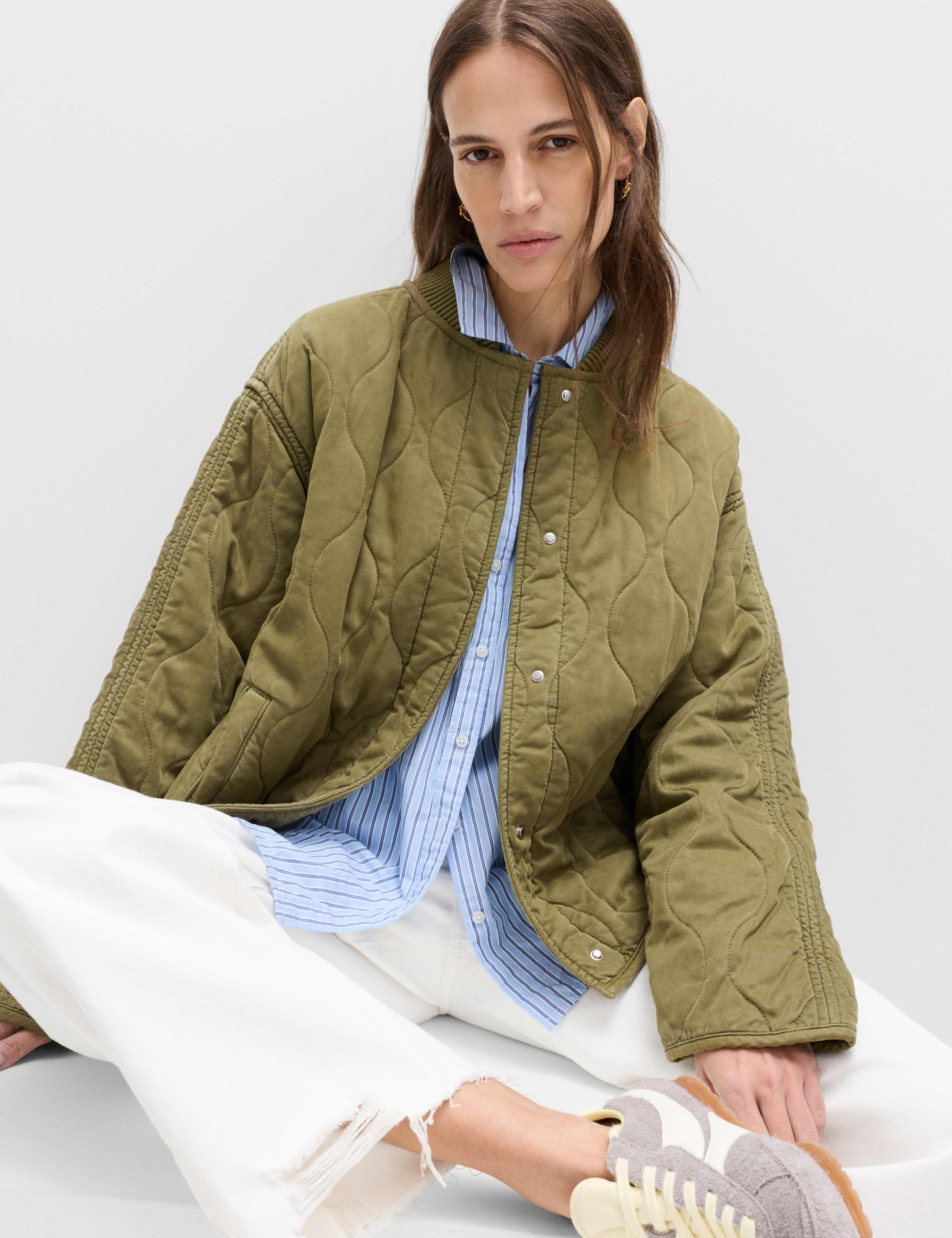 Quilted Waisted Bomber Jacket 5 of 6