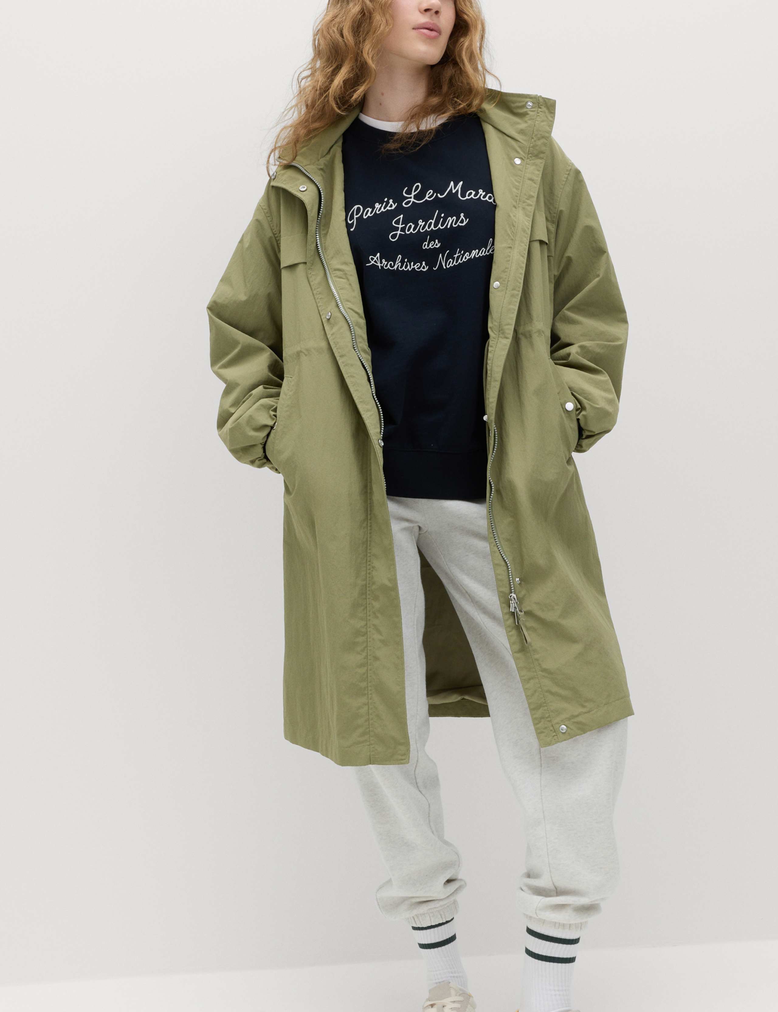 Shower Resistant Lightweight Hooded Longline Utility Parka 4 of 6