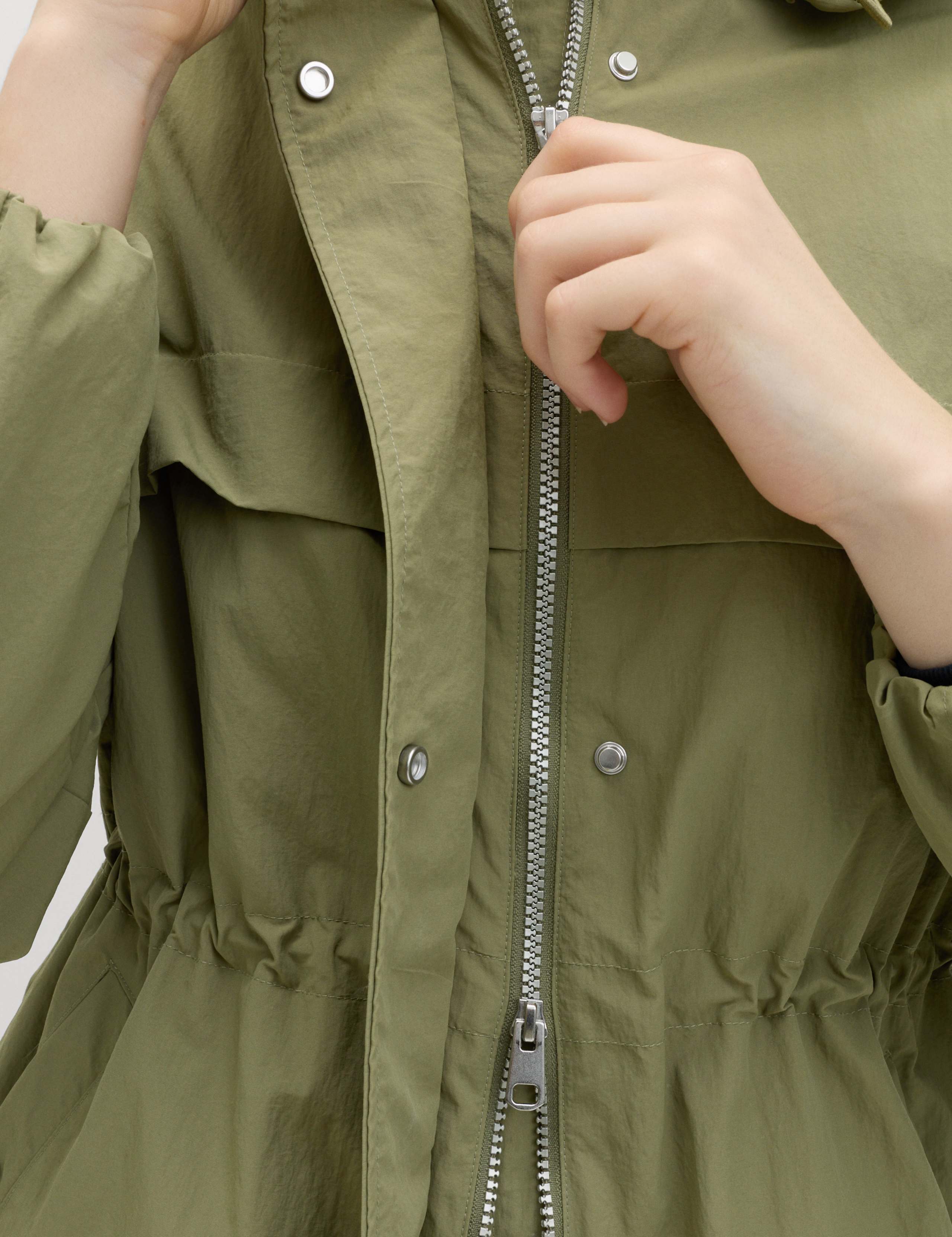 Shower Resistant Lightweight Hooded Longline Utility Parka 5 of 6