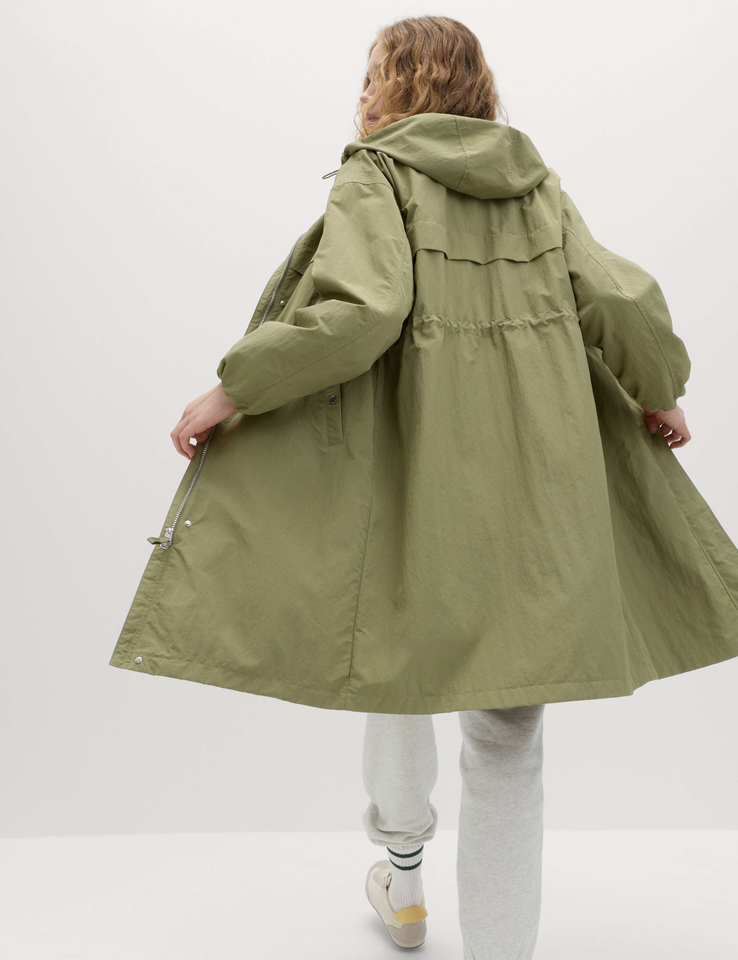 Shower Resistant Lightweight Hooded Longline Utility Parka 6 of 6