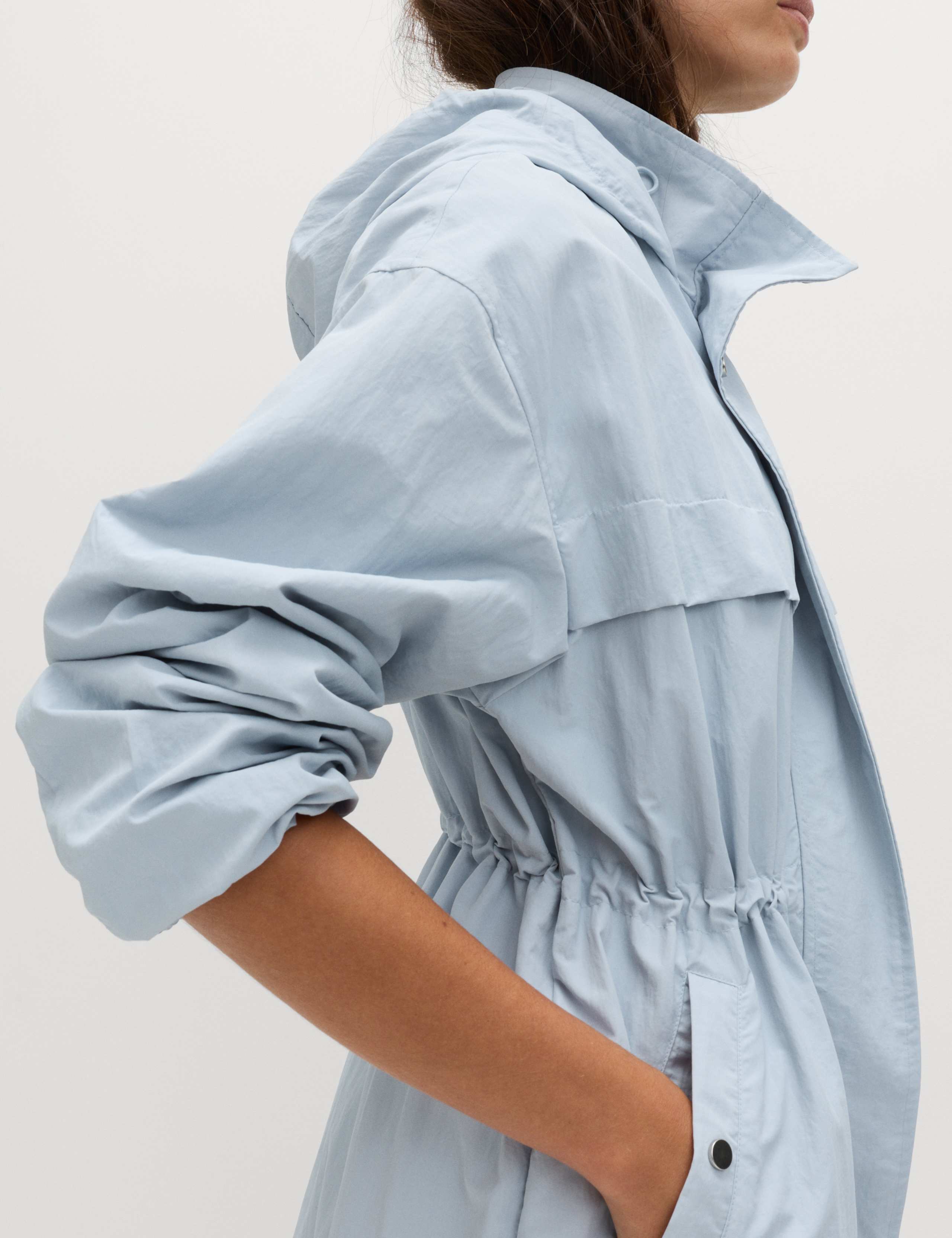 Shower Resistant Lightweight Hooded Longline Utility Parka 7 of 7