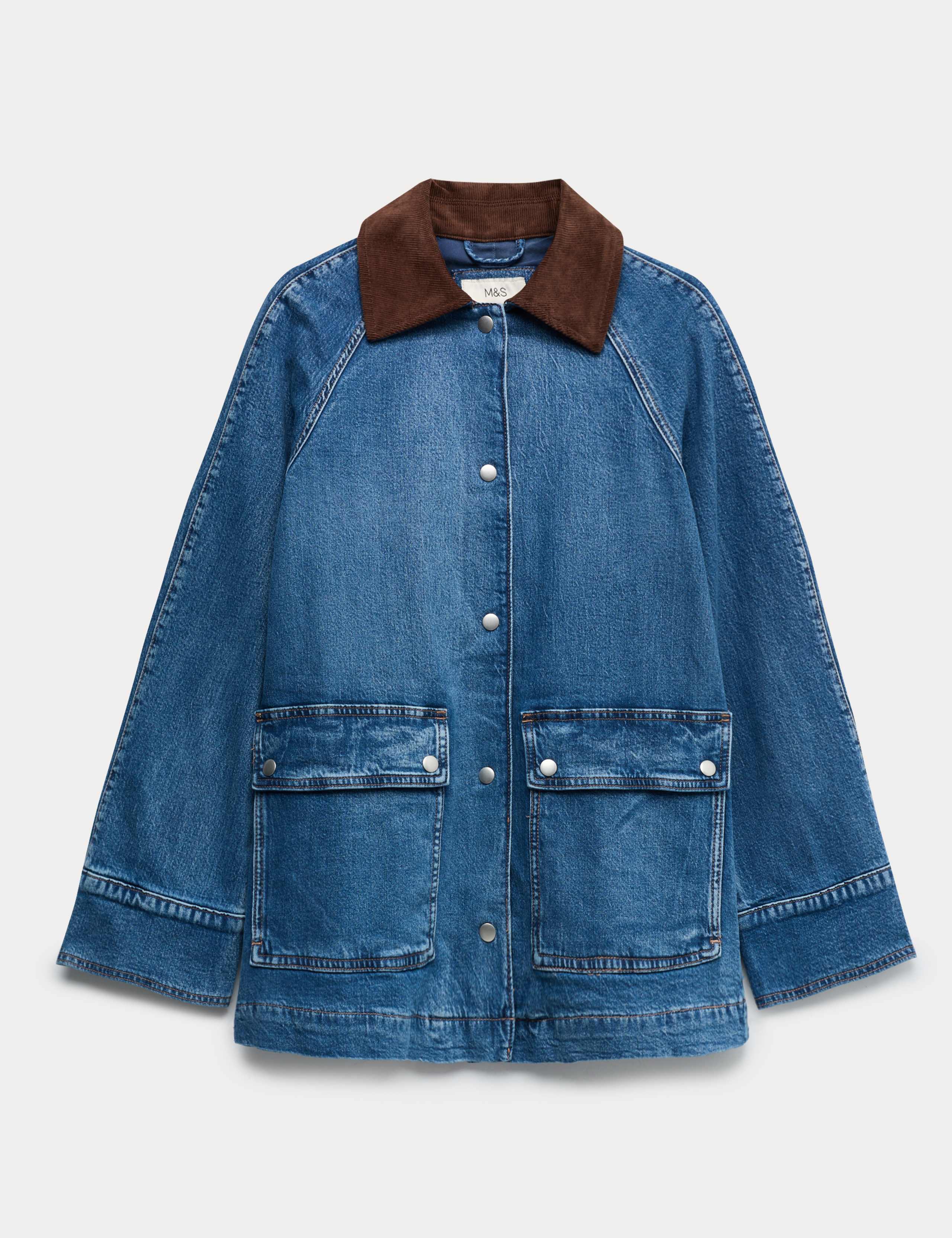 Lyocell Blend Denim Collared Barn Jacket 2 of 6